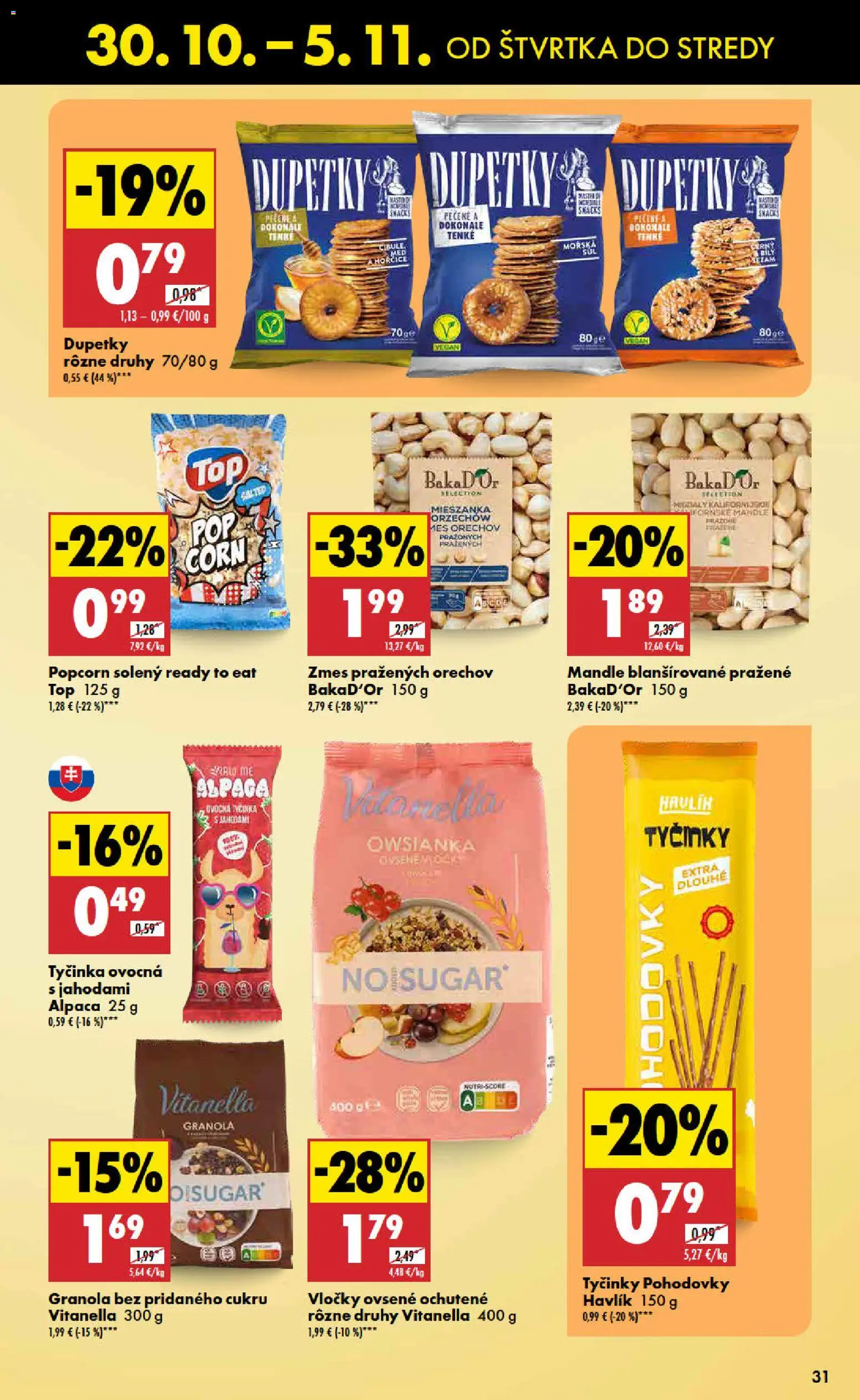 Nové Biedronka akcie – leták je platný od 30.10.2025 | Strana: 31 | Produkty: Vločky, Mandle