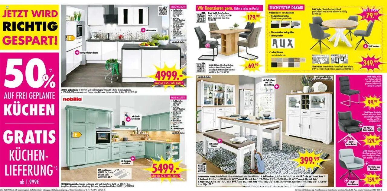 SB Möbel Boss Prospekt Cottbus	 – gültig ab 06.09.2025 | Seite: 3 | Produkte: Hocker, Stuhl, Armatur, Kuchen