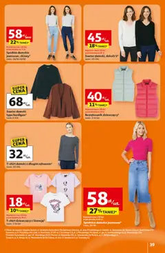 Pogląd oferty "Auchan Gazetka - 30 Lat Hipermarket" - ważna od 15.01.2026 | Strona: 39 | Produkty: Bezrękawnik, Sweter, Spodnie