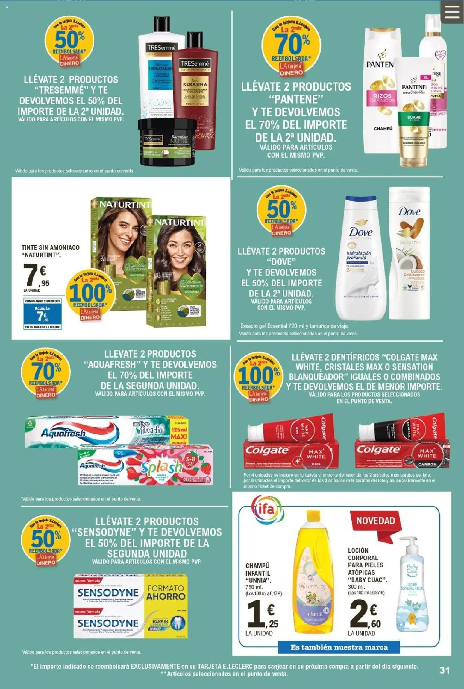 E.Leclerc folleto │ válido desde el 05.11.2025 | Página: 31 | Productos: Tinte, Champú, Acondicionador, Té