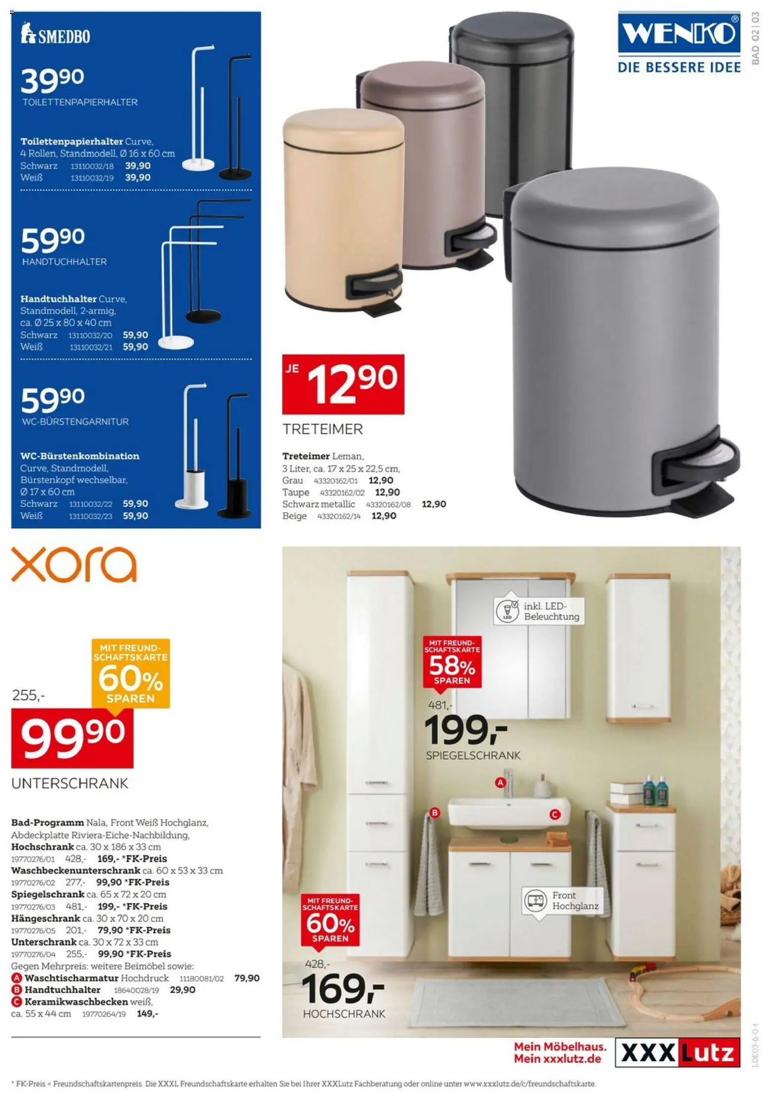 XXXL Lutz Badzimmertesterinnen und -tester gesucht – gültig ab 08.03.2026 | Seite: 3 | Produkte: Bad, Toilettenpapierhalter, Spiegelschrank, Hängeschrank