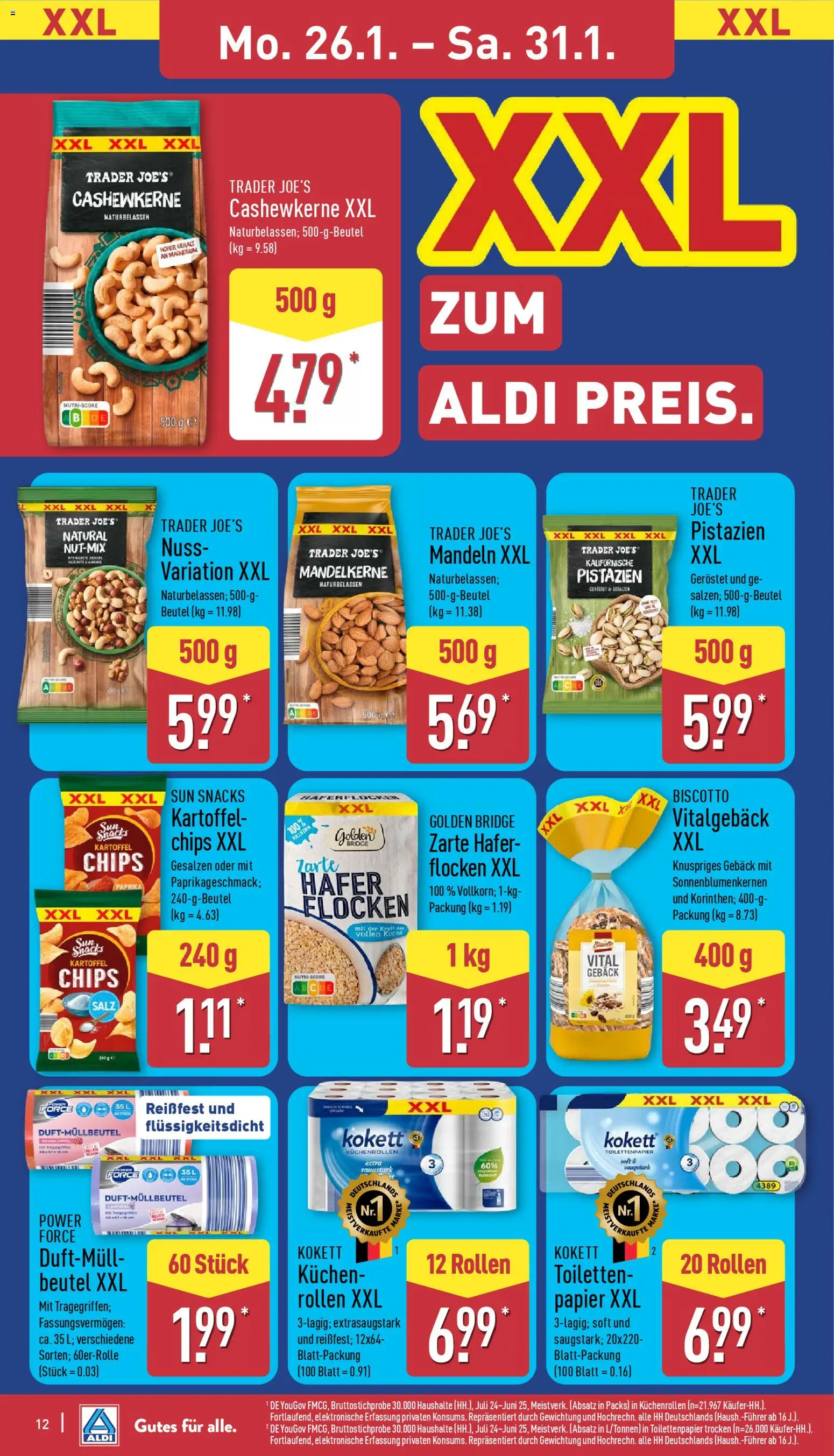 Aldi Prospekt 	 – gültig ab 26.01.2026 | Seite: 14 | Produkte: Salz, Kuchen, Chips, Toilettenpapier