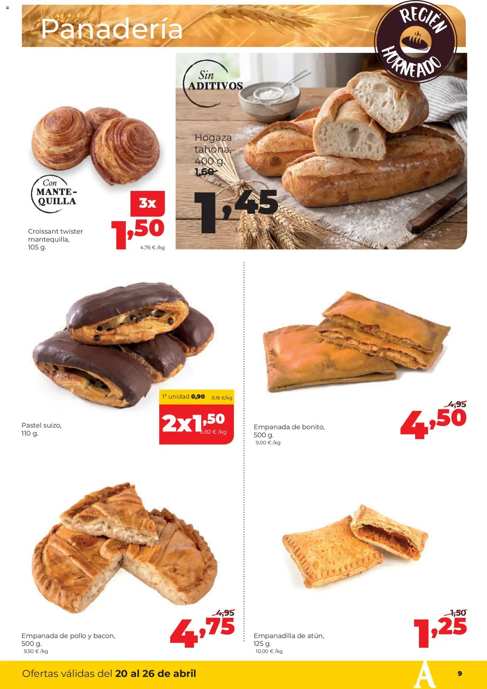 Alimerka folleto Castilla y León │ válido desde el 20.04.2026 | Página: 9 | Productos: Croissant, Panadería