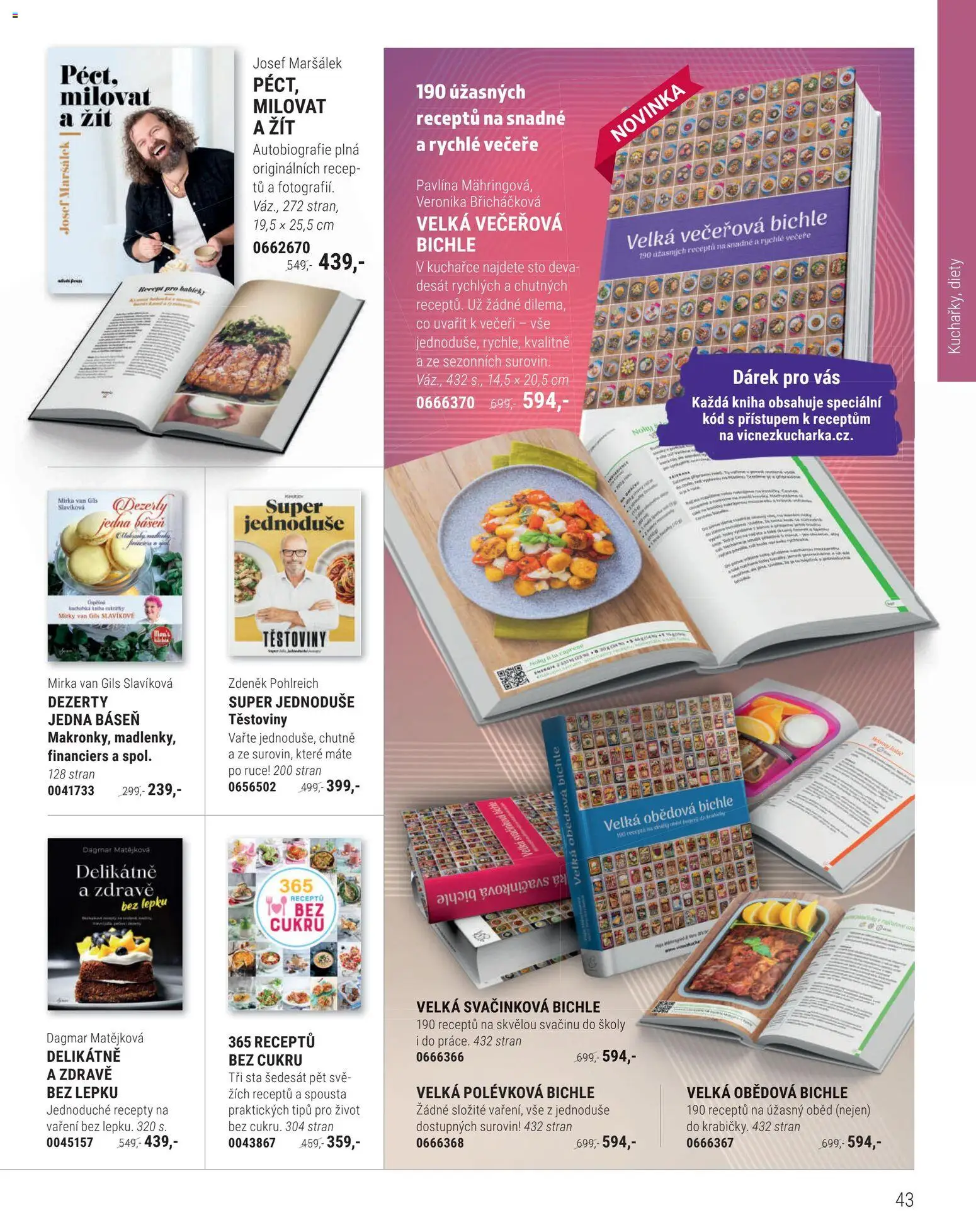 Knižní klub leták od 01.01.2026 | Strana: 43 | Produkty: Kniha, Těstoviny, Noky, Dezerty
