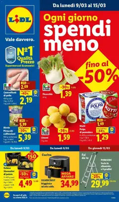Anteprima del volantino Lidl volantino Fino al -50% valido a partire dal 09.03.2026