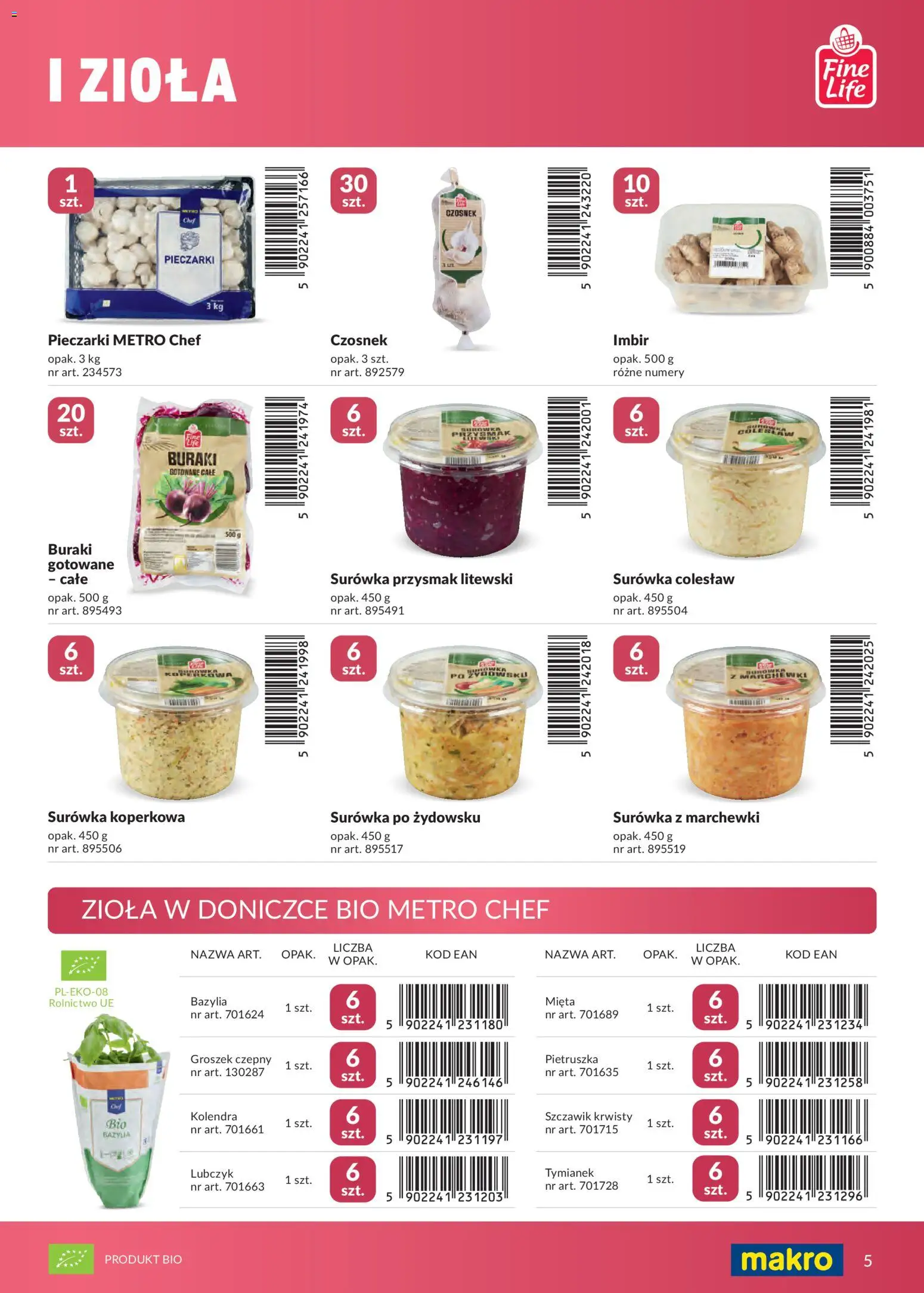 Makro gazetka - Marki własne dla Twojego sklepu od 23.04.2026 | Strona: 5 | Produkty: Groszek, Lubczyk, Surówka colesław, Buraki gotowane
