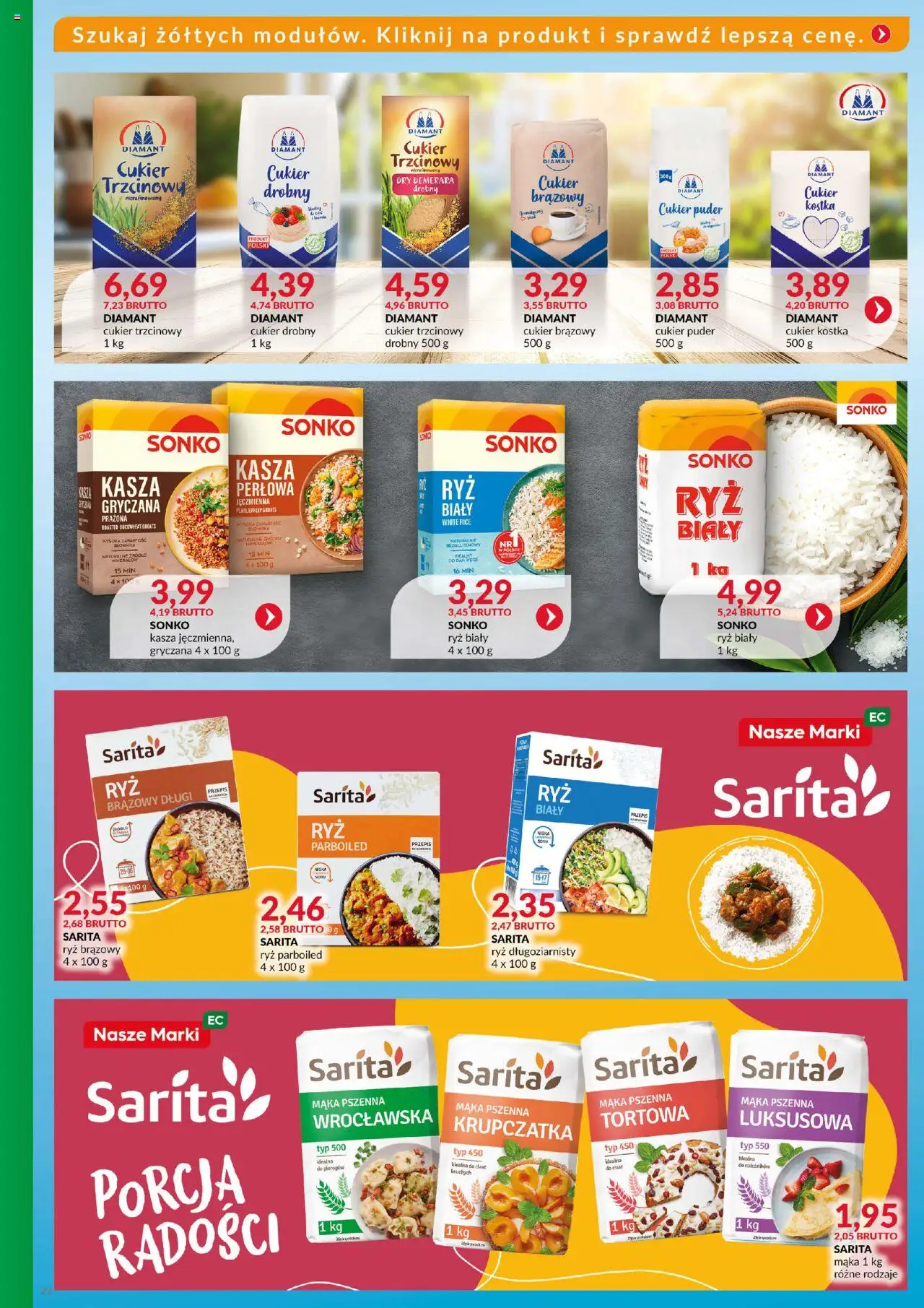 Eurocash Gazetka - Katalog Artykułów Spożywczych od 27.07.2025 | Strona: 22 | Produkty: Kasza, Puder, Cukier trzcinowy, Ryż