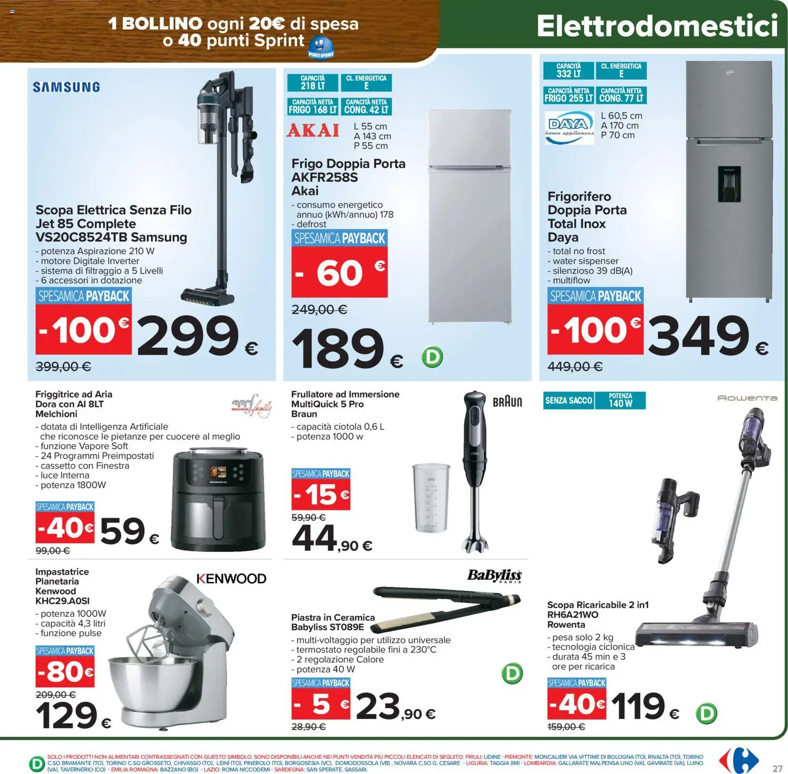 Volantino Carrefour del 06.02.2026 | Pagina: 27 | Prodotti: Friggitrice ad aria, Frigorifero, Friggitrice, Frullatore ad immersione