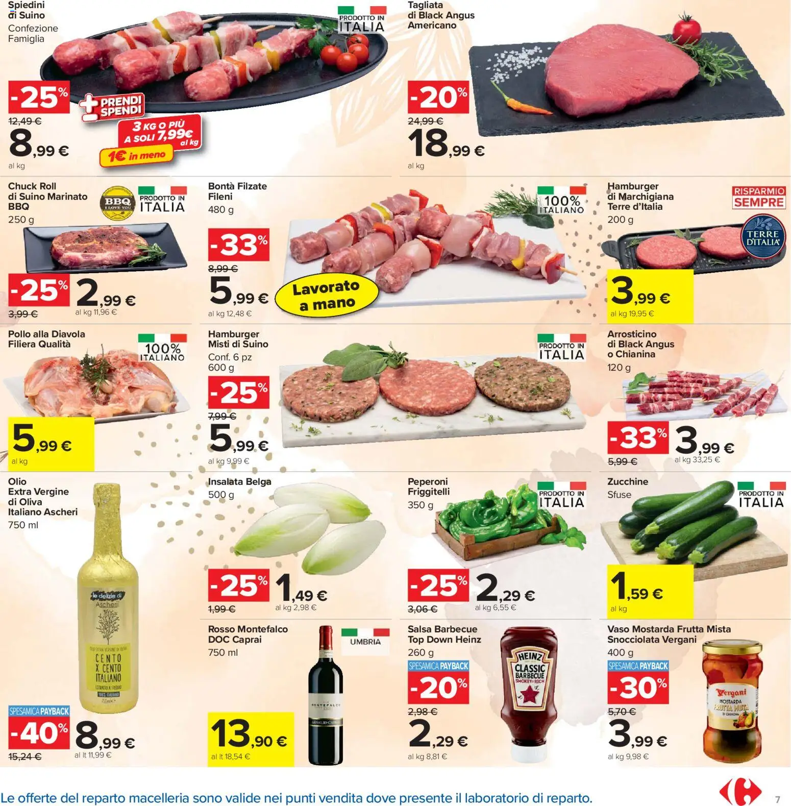 Volantino Carrefour del 24.03.2026 | Pagina: 7 | Prodotti: Pollo, Peperoni, Olio, Zucchine