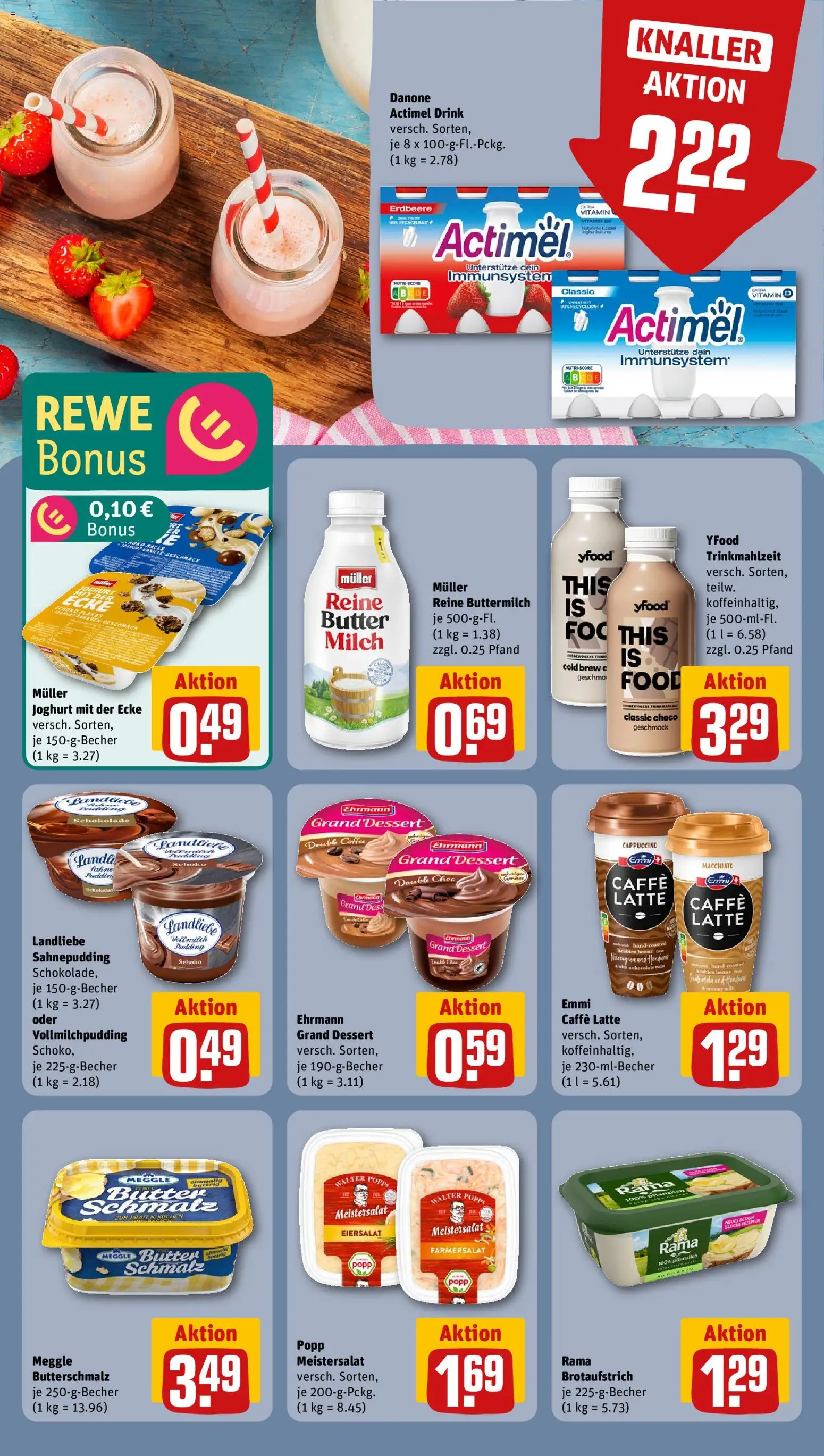 Rewe Prospekt 	 – gültig ab 27.10.2025 | Seite: 15 | Produkte: Actimel, Rama, Milch, Meggle butter