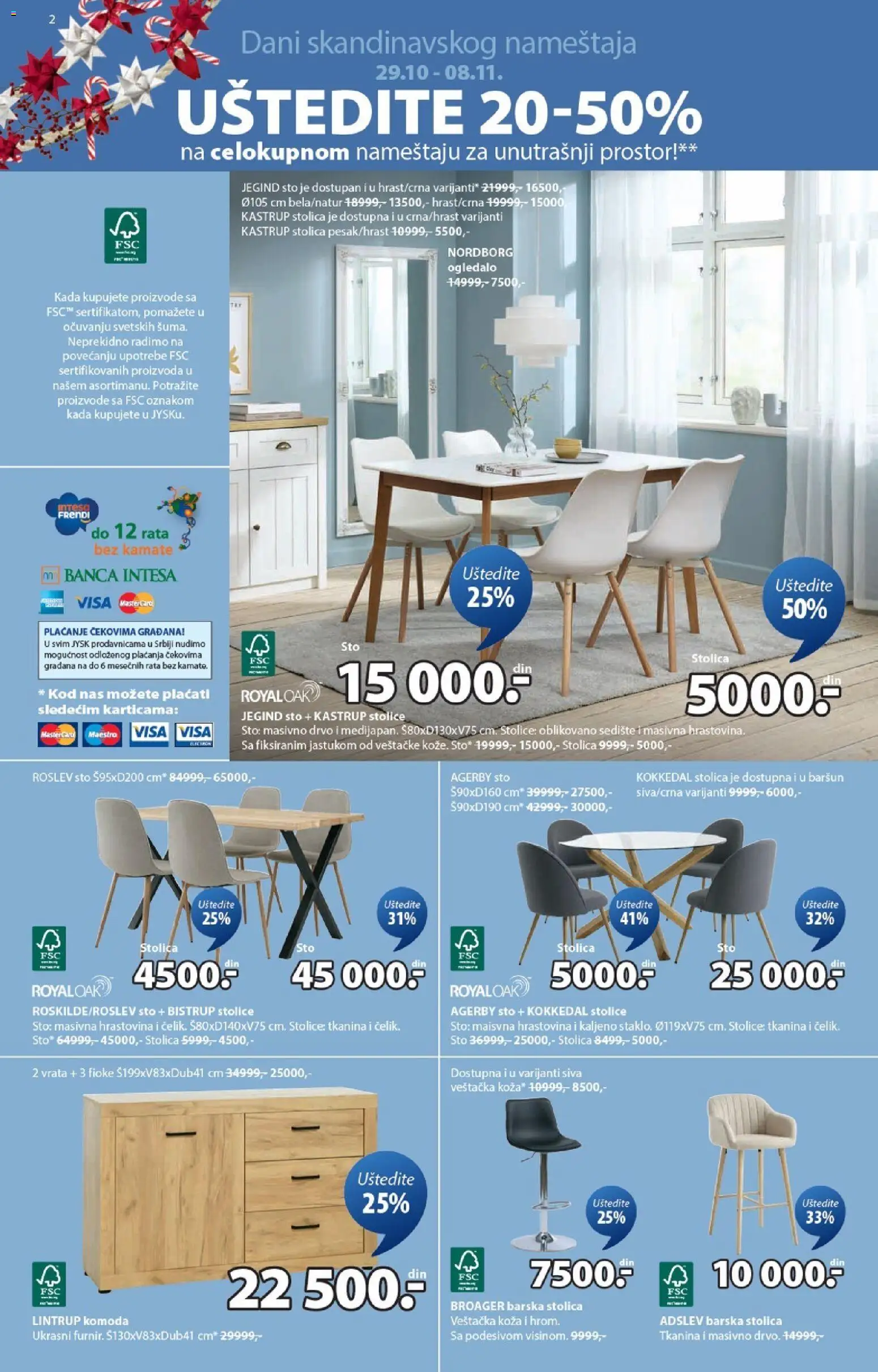 Jysk katalog - važi od 29.10.2025 | Strana: 2 | Proizvode: Sto, Vrata, Ogledalo, Barska stolica