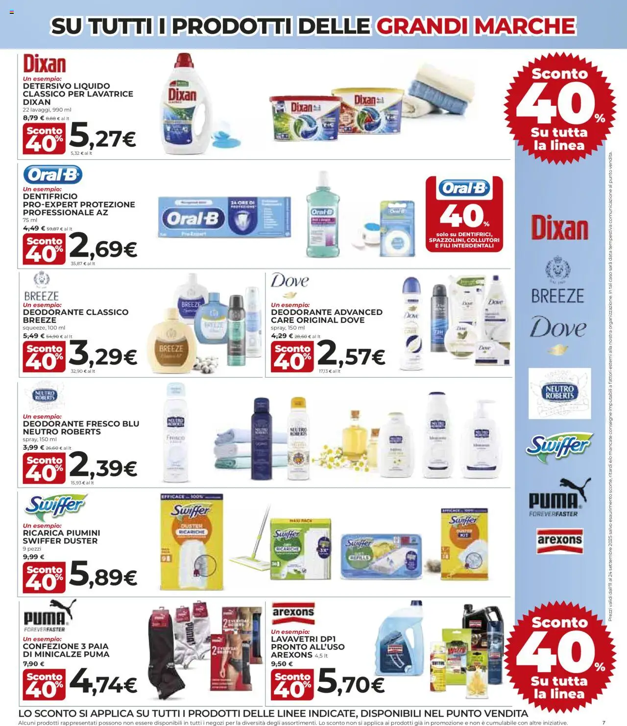 Volantino Ipercoop del 11.09.2025 | Pagina: 7 | Prodotti: Deodorante, Dentifricio, Lavatrice, Data