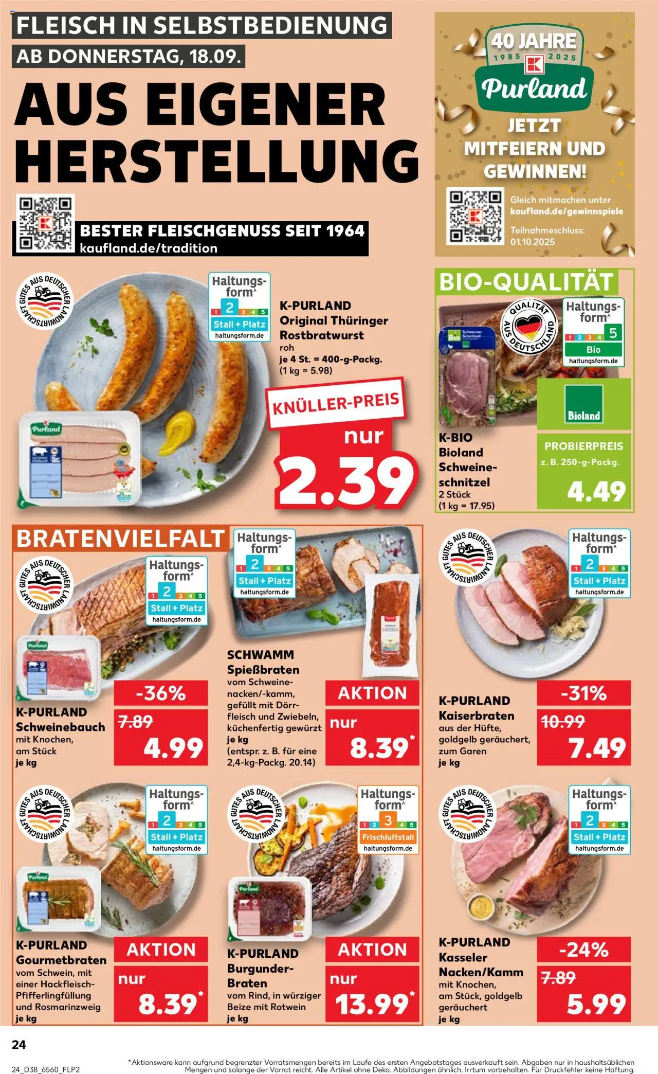 Kaufland prospekt Bremen	 – gültig ab 18.09.2025 | Seite: 24 | Produkte: Rotwein, Schweinebauch, Schnitzel, Fleisch