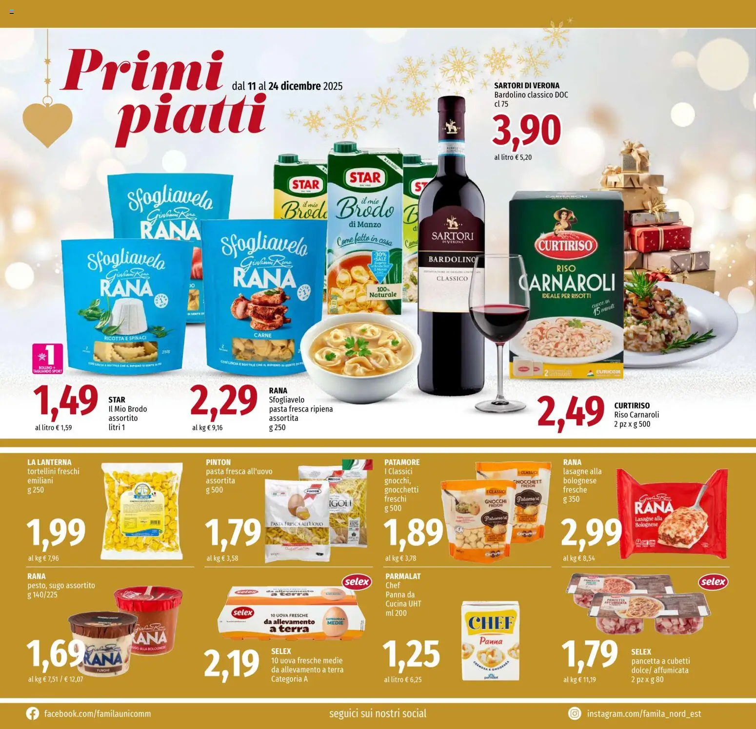 Volantino Famila del 11.12.2025 | Pagina: 10 | Prodotti: Riso Carnaroli, Uova, Panna, Terra