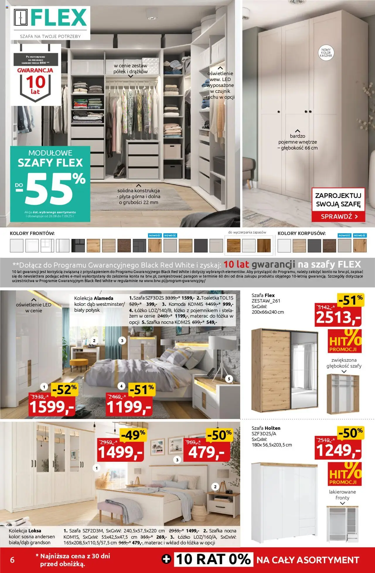 Black Red White promocje od 25.08.2025 | Strona: 6 | Produkty: Łóżko, Materac, Szafa, Szafka nocna