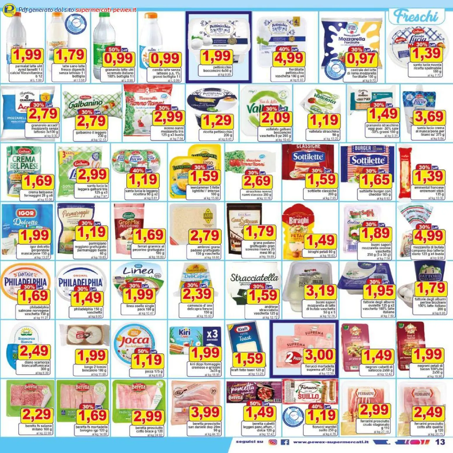 Volantino Pewex del 07.11.2025 | Pagina: 13 | Prodotti: Formaggio, Prosciutto, Parmigiano, Pecorino