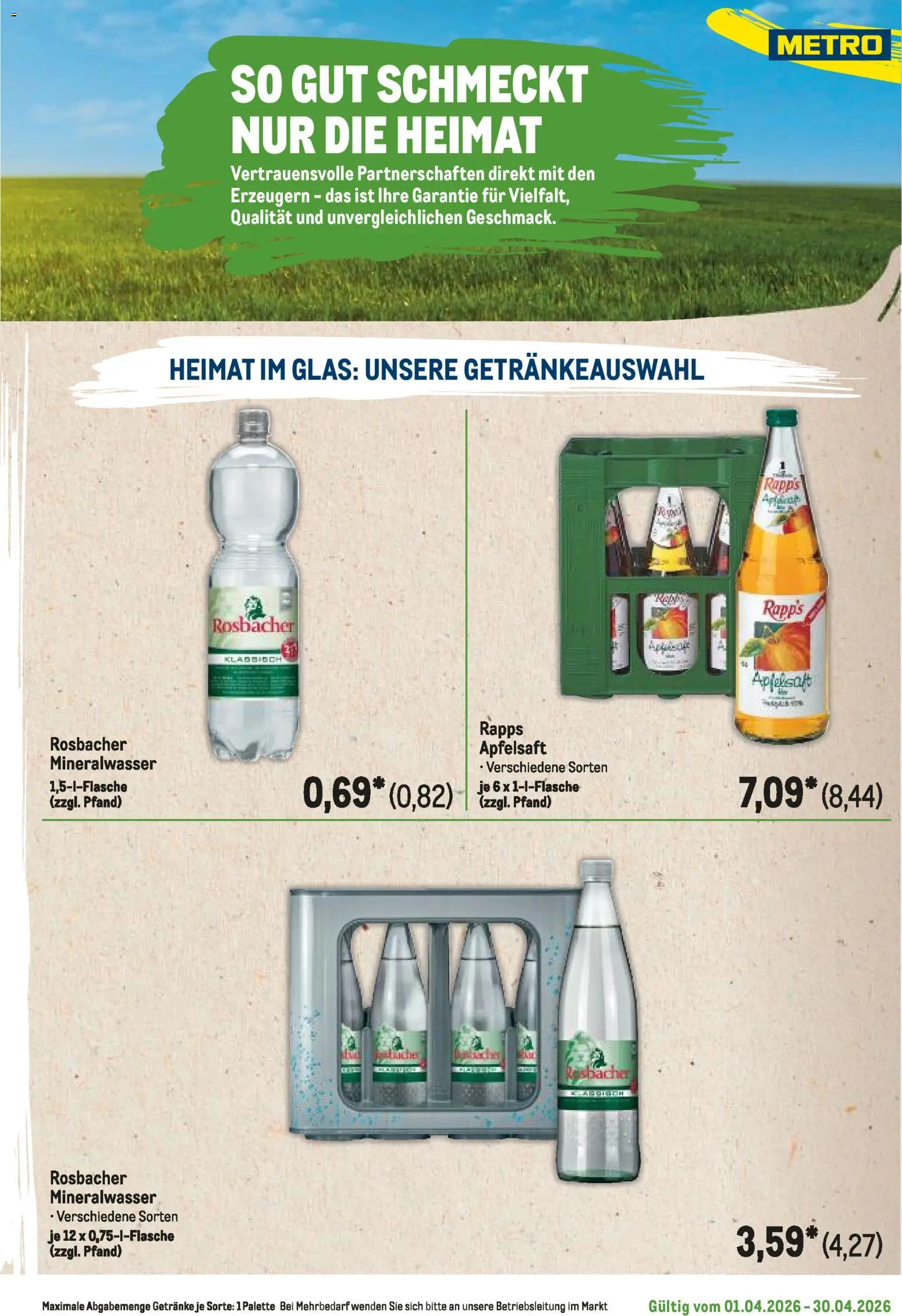 Metro Regionaler Flyer – gültig ab 01.04.2026 | Seite: 55 | Produkte: Apfelsaft, Mineralwasser