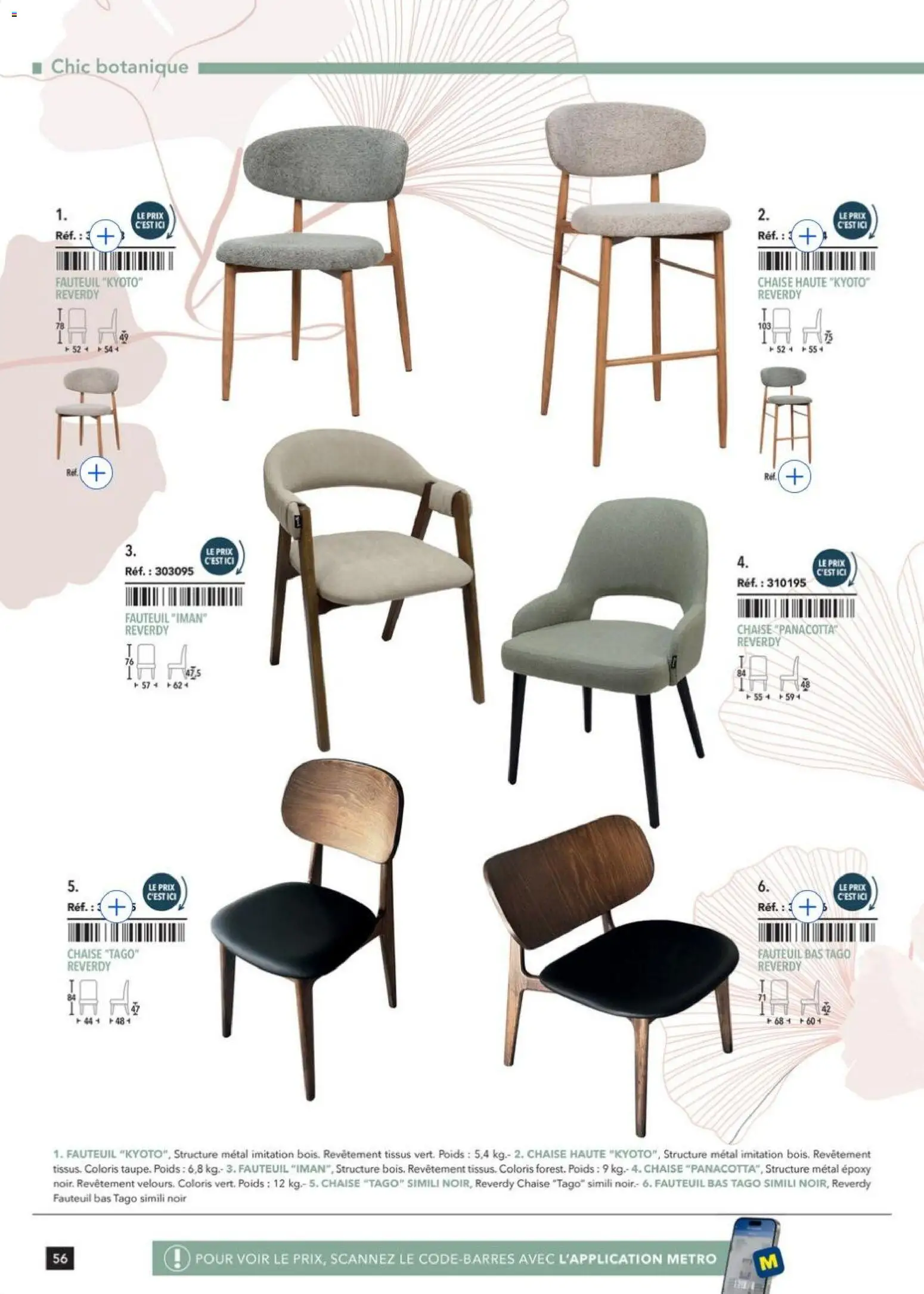 {H1} | Page: 56 | Produits: Poids, Fauteuil, Chaise
