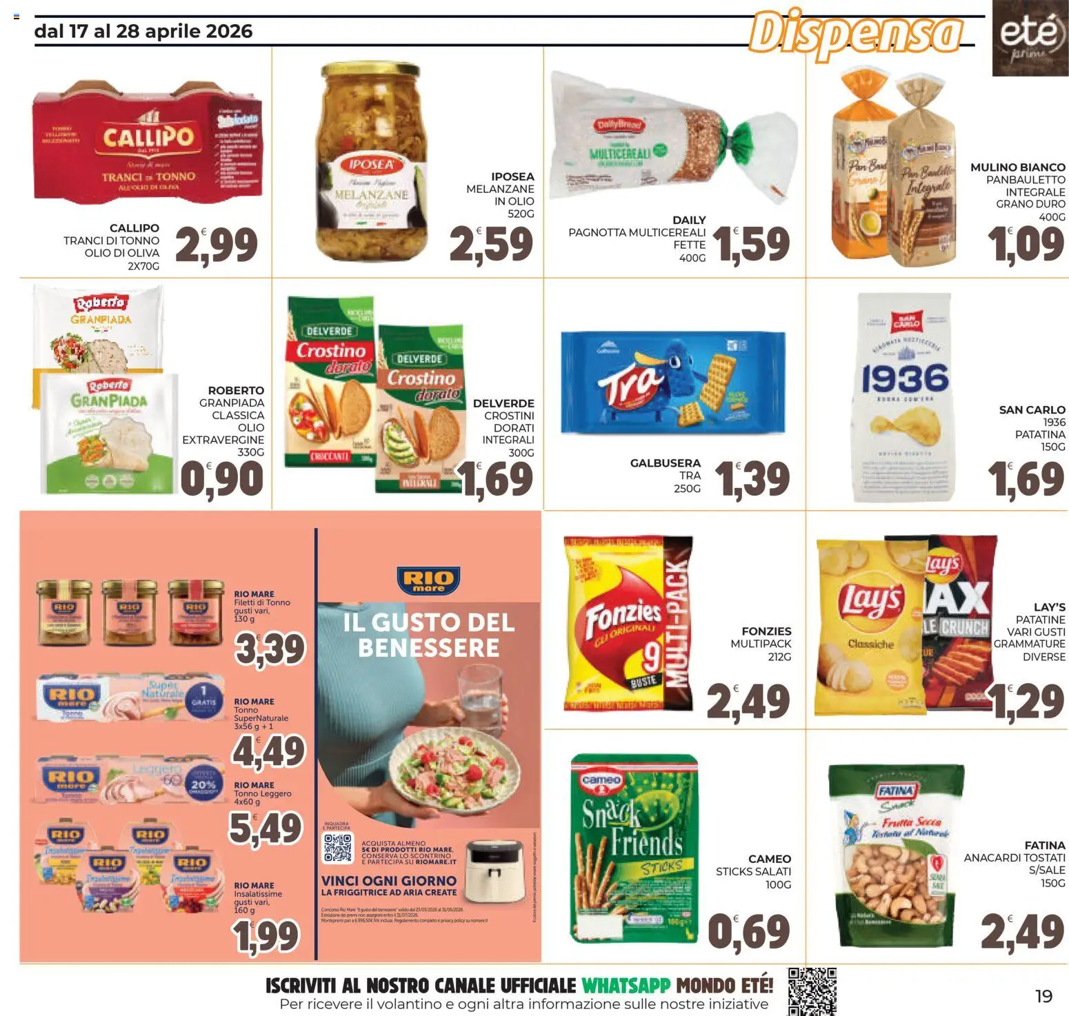 Volantino Eté del 17.04.2026 | Pagina: 19 | Prodotti: Friggitrice ad aria, Anacardi, Tonno, Olio di Oliva