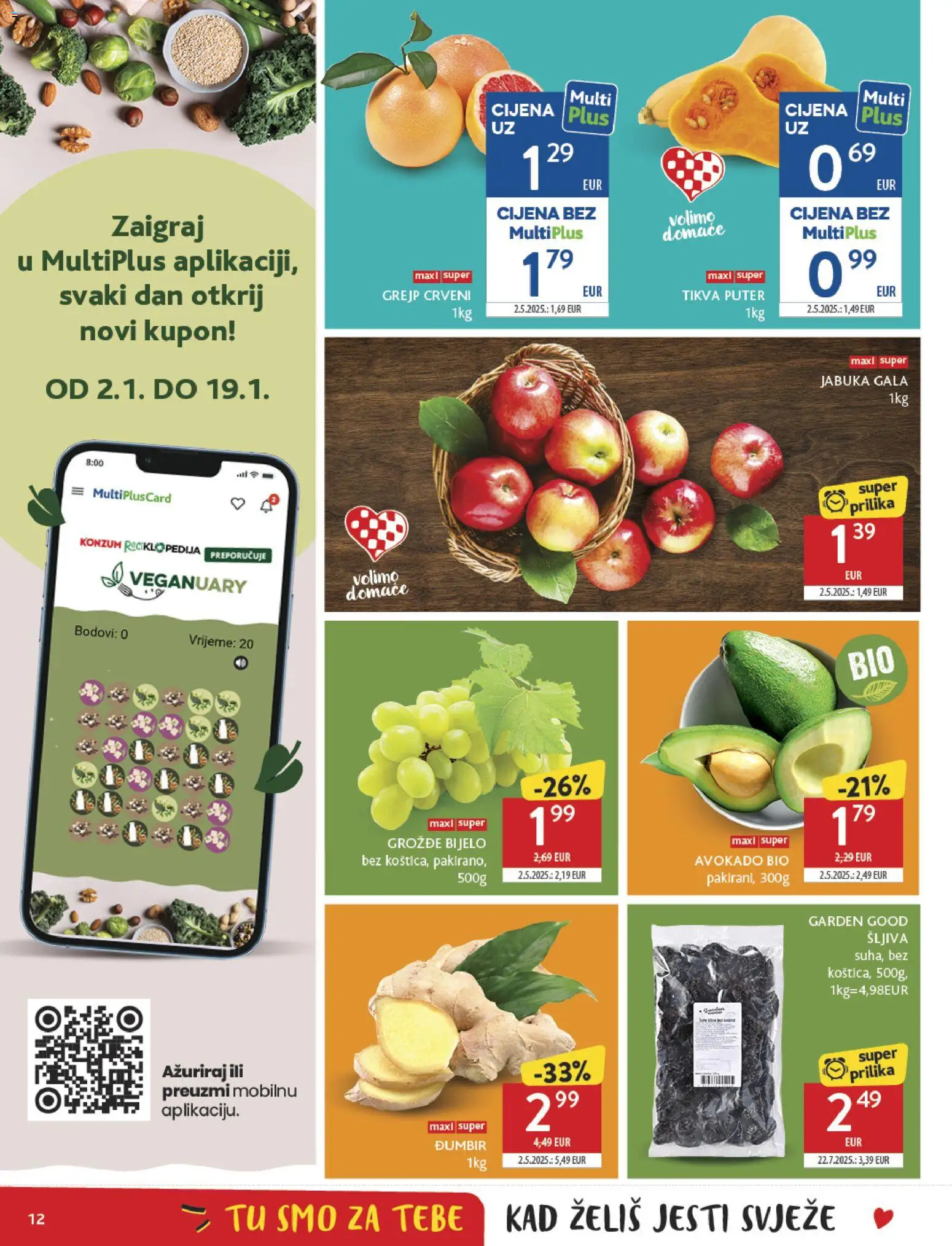 Konzum HR akciós ujság - amely érvényes a következő dátumtól: 07.01.2026 | Oldal: 12 | Termékek: Avokádó