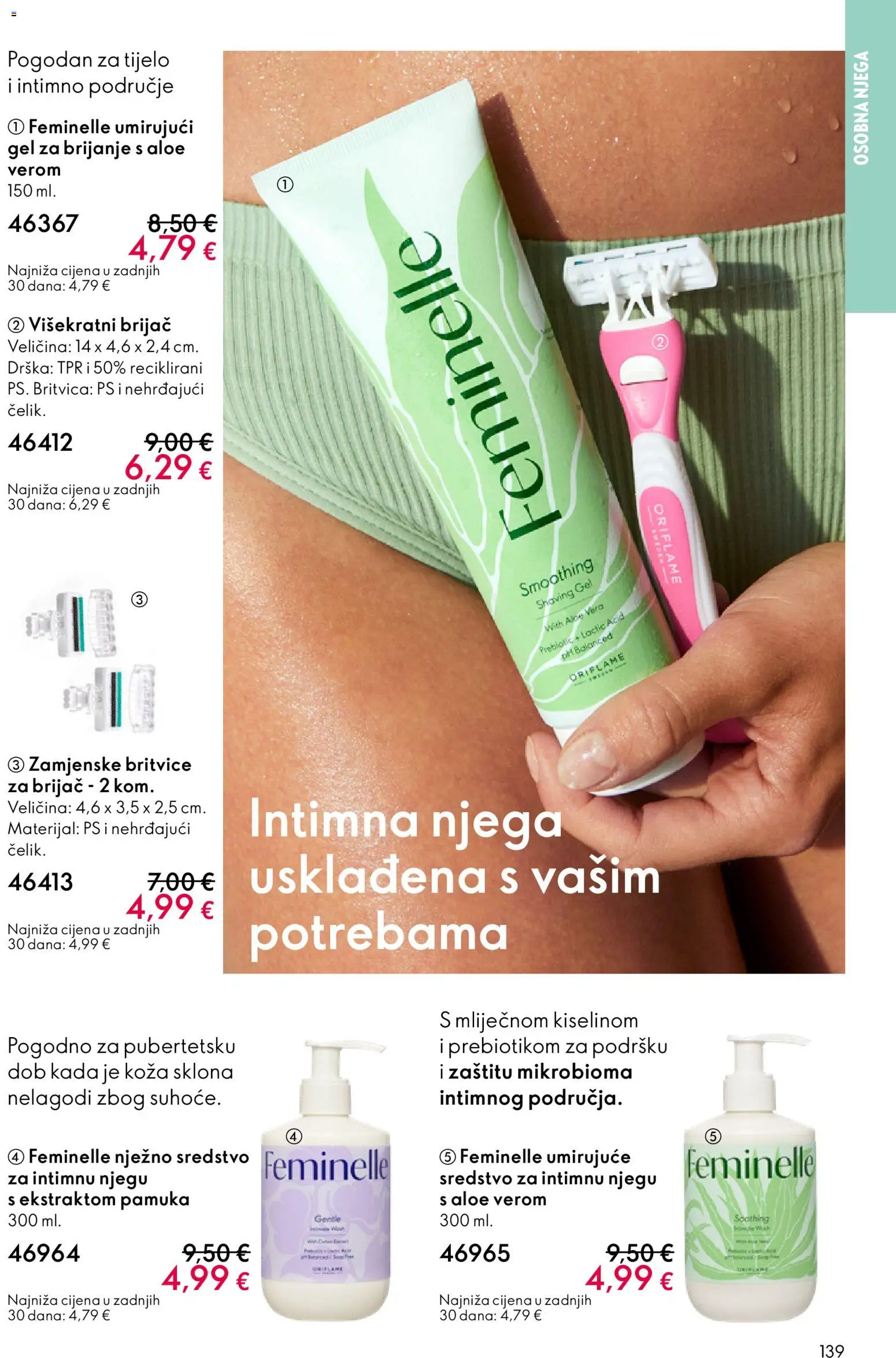 Oriflame katalog | vrijedi od 11.03.2026 | Stranica: 139 | Proizvodi: Gel za brijanje, Brijač, Zamjenske britvice