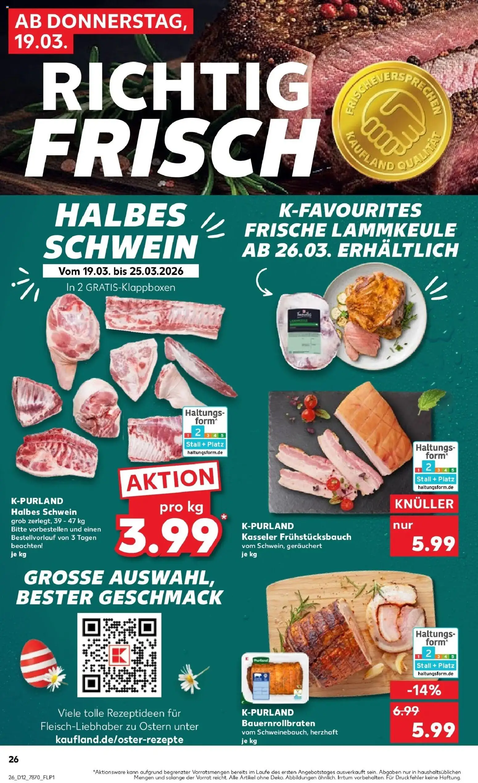Kaufland Prospekt Weingarten	 – gültig ab 19.03.2026 | Seite: 30 | Produkte: Lammkeule