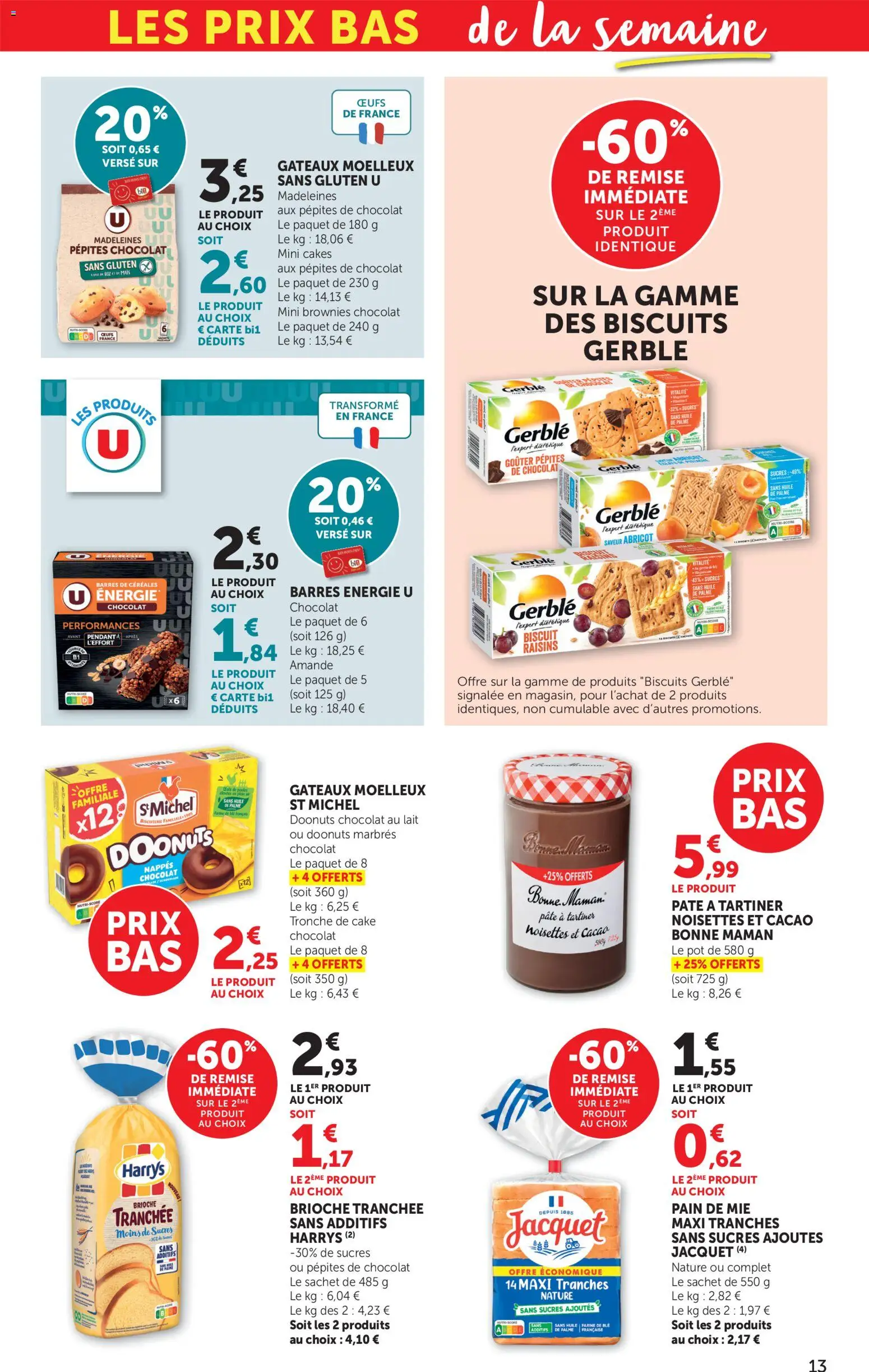 {H1} | Page: 13 | Produits: Pépites de chocolat, Œufs, Chocolat, Riz