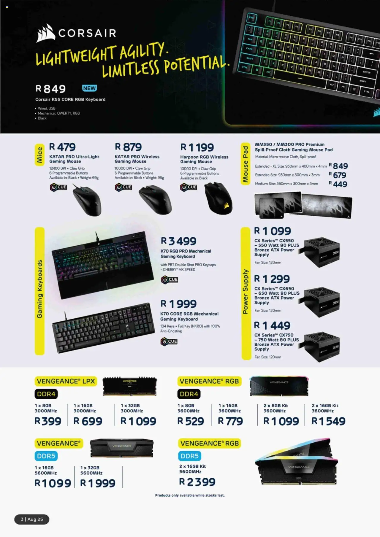 Computer Mania Gaming Catalogue │ valid from 01.08.2025 | Page: 4 | Products: Mouse, Keyboard, USB, Fan