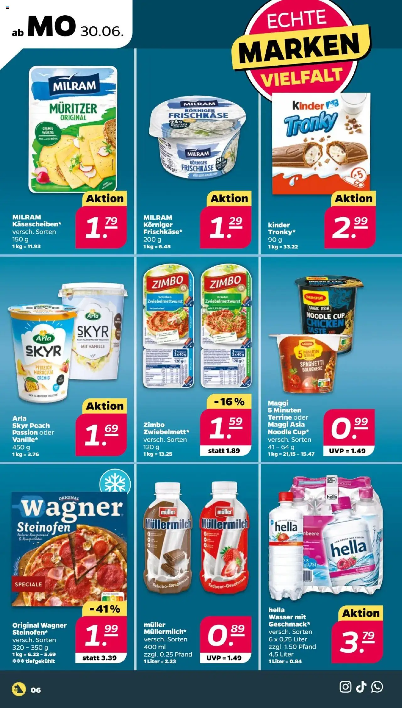 Netto Prospekt 	 - gültig ab dem 30.06.2025 | Seite: 6 | Produkte: Skyr, Pfirsich, Müllermilch, Maggi 5 minuten terrine