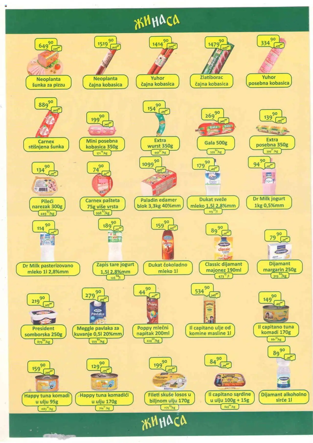ŽINASA katalog - važi od 01.08.2025 | Strana: 2 | Proizvode: Mleko, Jogurt, Ulje, Pavlaka