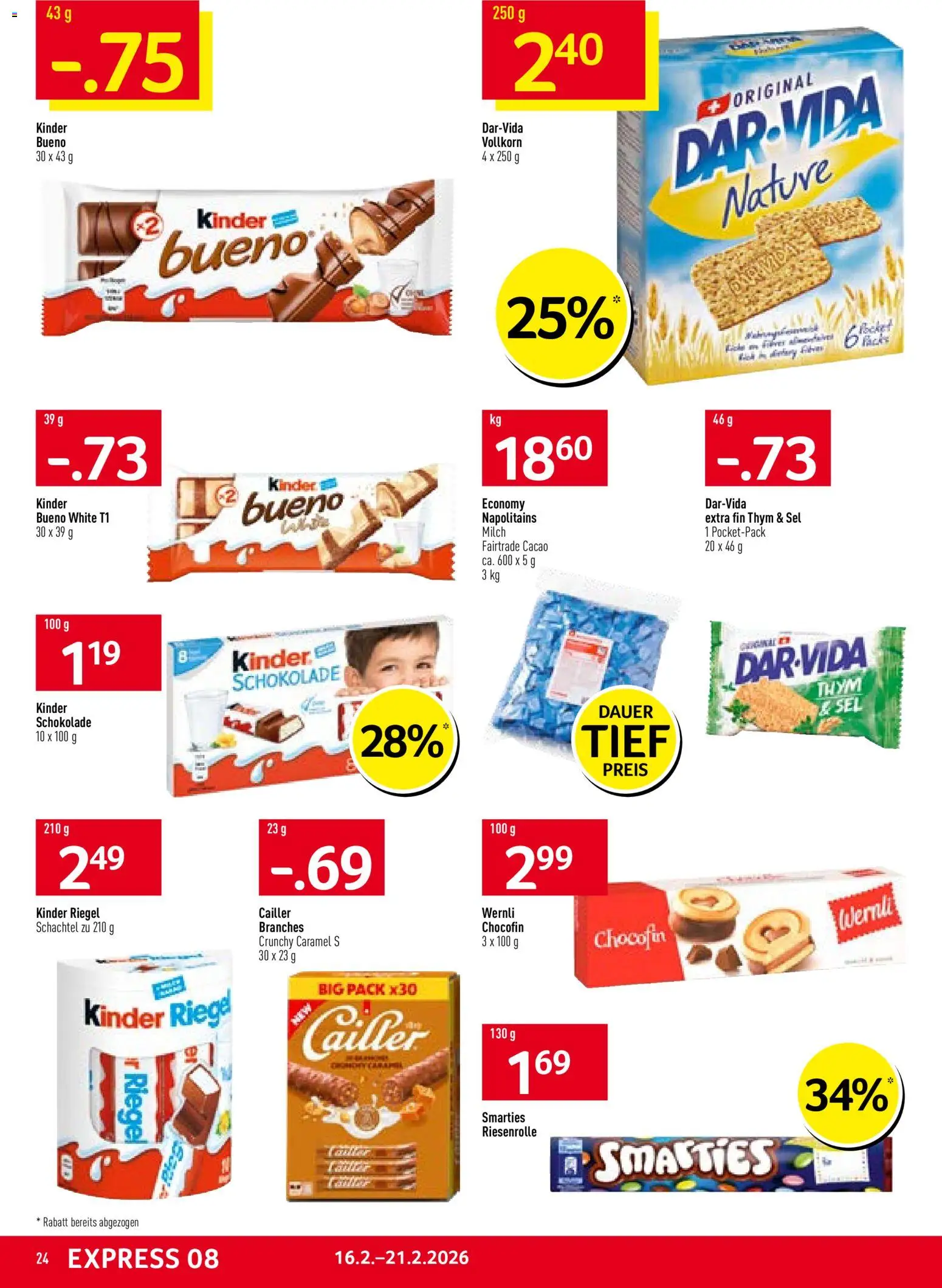 Prodega Aktionen – gültig ab 16.02.2026 | Seite: 24 | Produkte: Milch, Schokolade