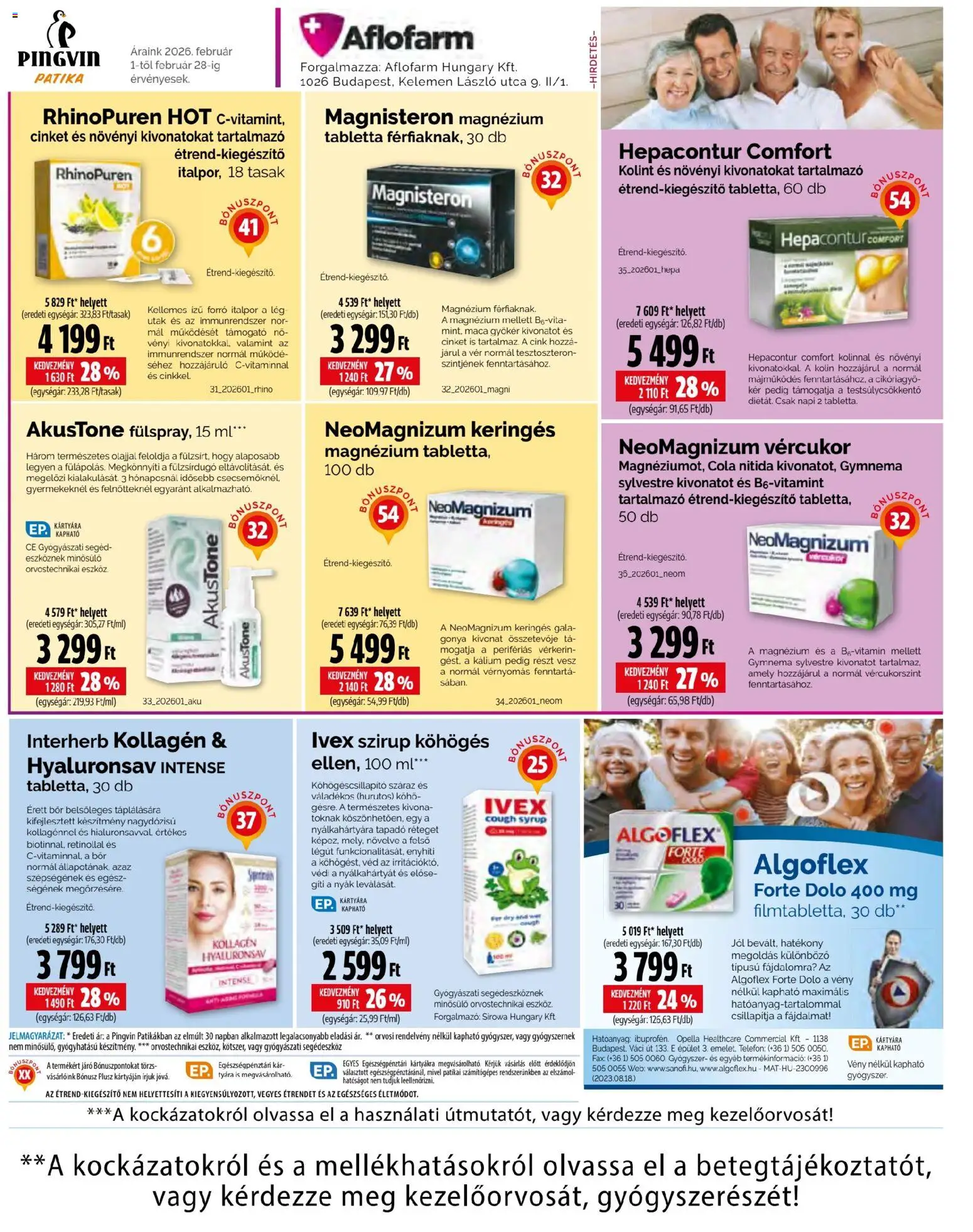 Pingvin Patika akciós ujság - amely érvényes a következő dátumtól: 01.02.2026 | Oldal: 13 | Termékek: Kollagén, Cola, Bor, Italpor