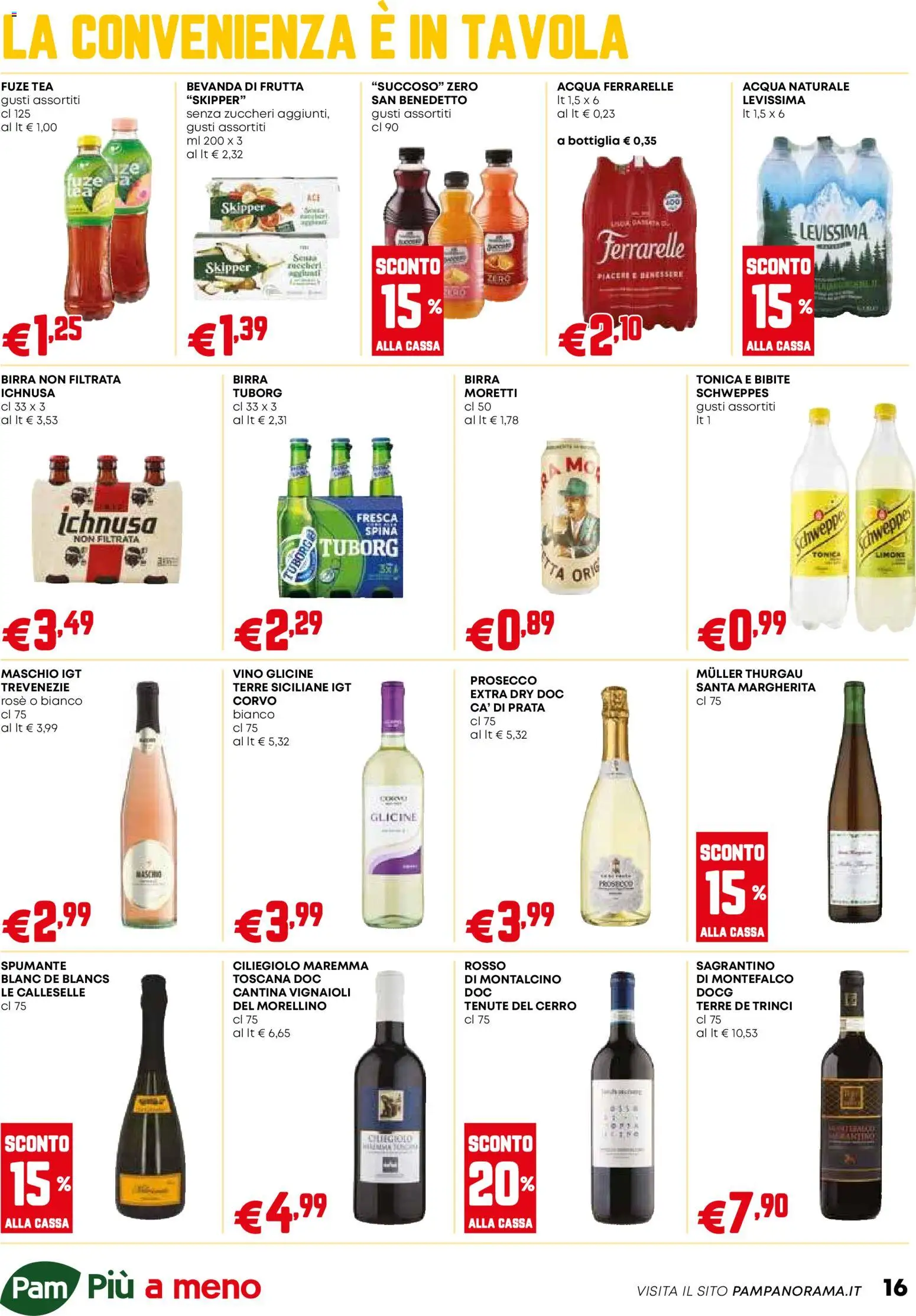 Volantino PAM del 18.12.2025 | Pagina: 16 | Prodotti: Birra, Prosecco, Acqua, Ferrarelle