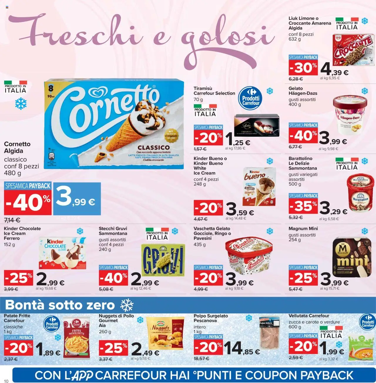 Volantino Carrefour del 15.09.2025 | Pagina: 10 | Prodotti: Cornetto, Gelato, Patate, Nocciole