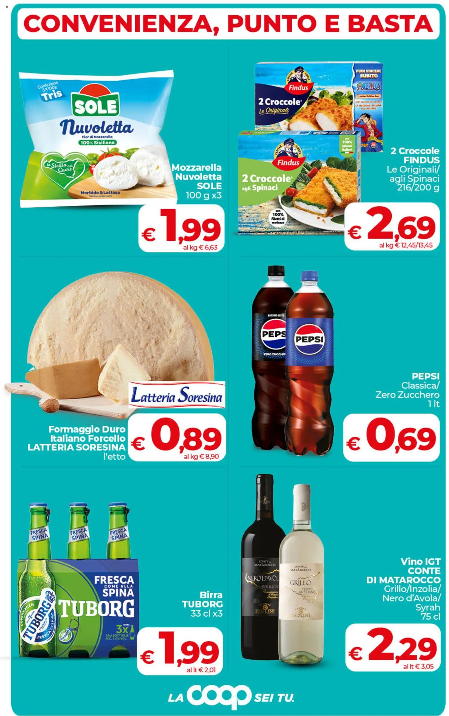 Volantino COOP del 06.03.2026 | Pagina: 3 | Prodotti: Birra, Mozzarella, Vino, Spinaci