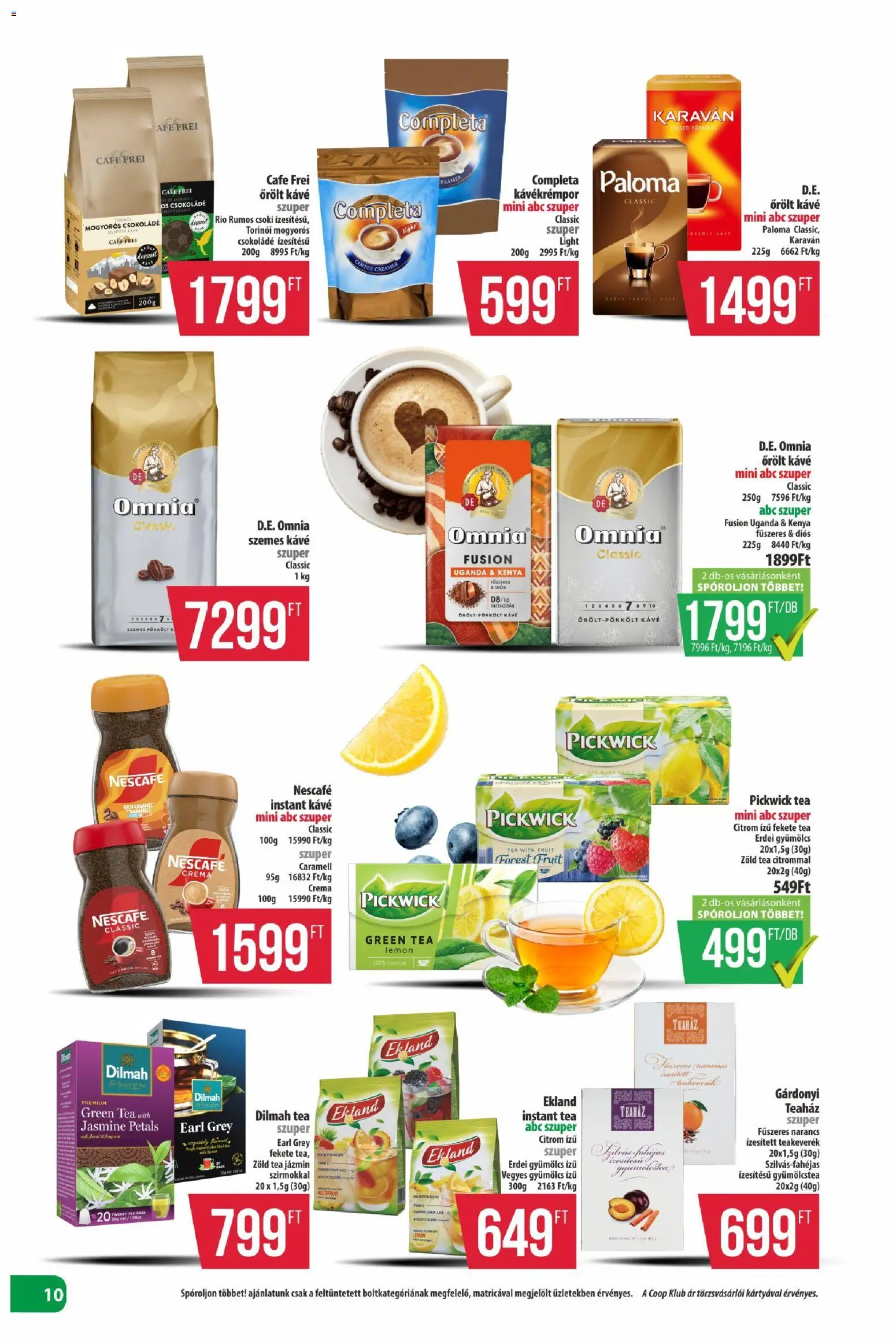 COOP akciós ujság - amely érvényes a következő dátumtól: 13.11.2025 | Oldal: 10 | Termékek: Nescafé, Gyümölcs, Narancs, Szemes kávé