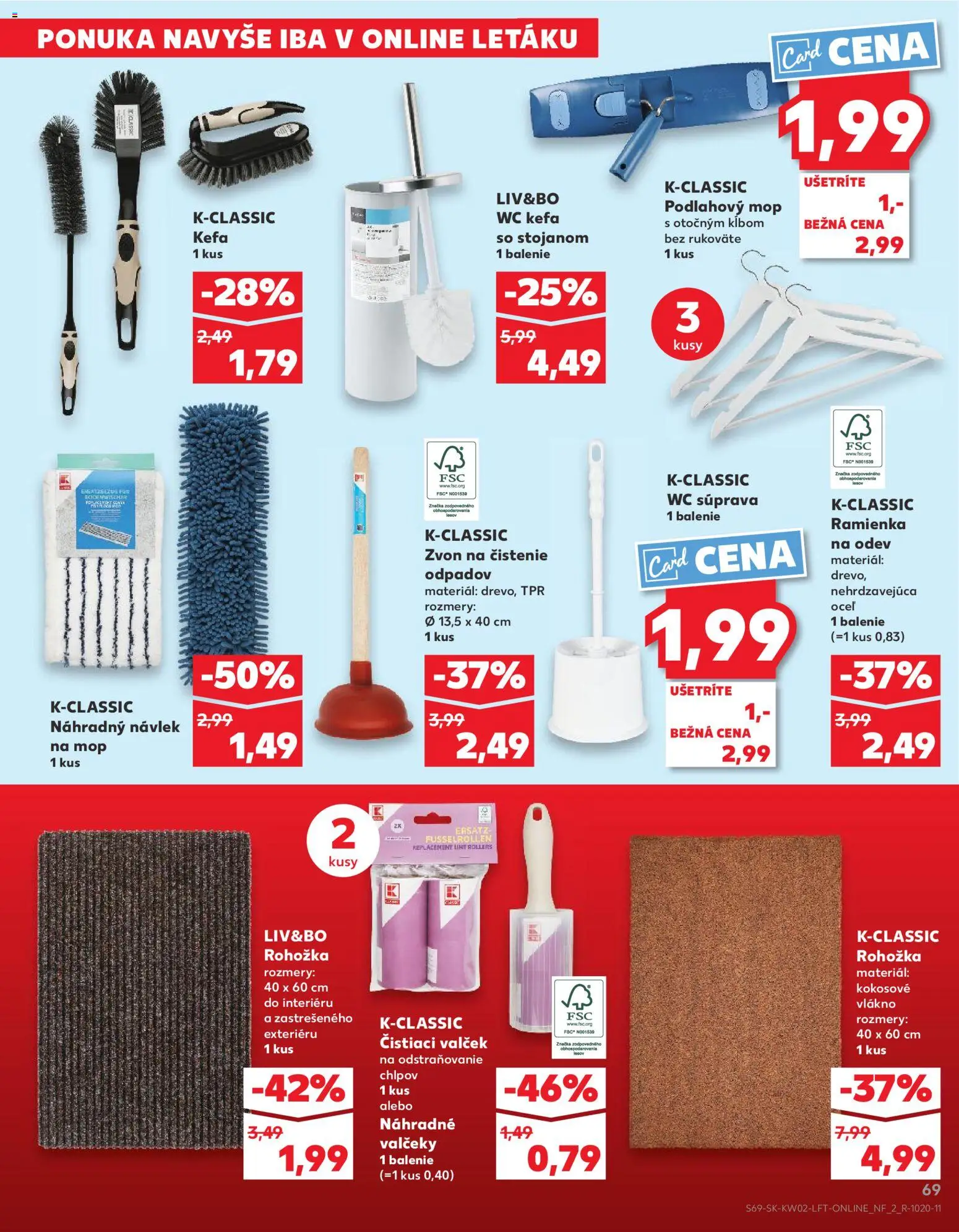 Nové Kaufland akcie – leták je platný od 08.01.2026 | Strana: 69 | Produkty: Rohožka, Wc, Kefa