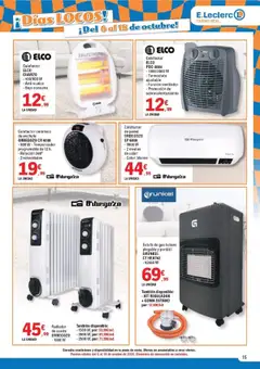 Vista previa E.Leclerc folleto válido desde el 06.10.2025 | Página: 15 | Productos: Aceite, Ventilador, Enchufe, Radiador