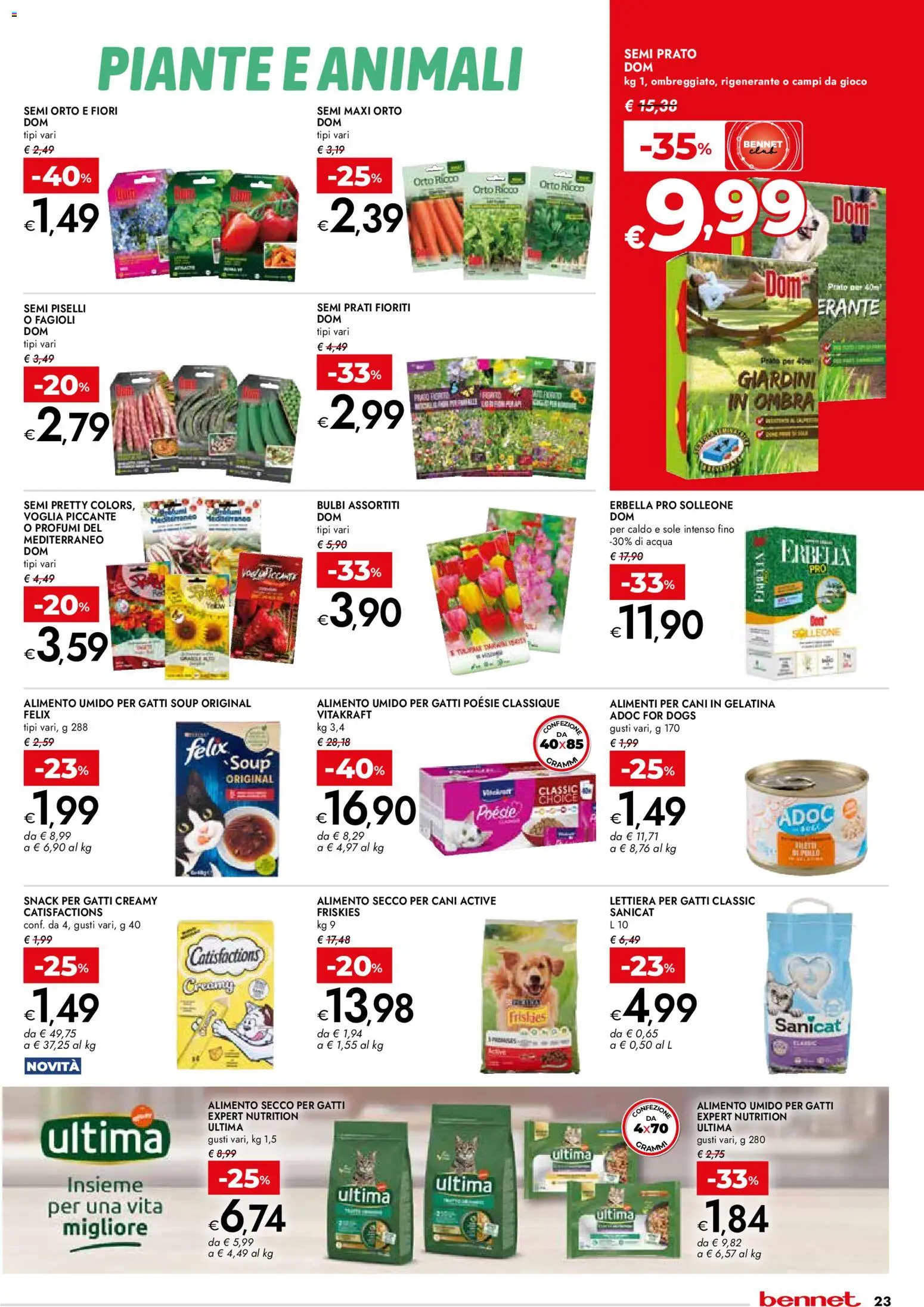 Volantino bennet del 12.03.2026 | Pagina: 23 | Prodotti: Lettiera per gatti, Fagioli, Acqua, Gioco