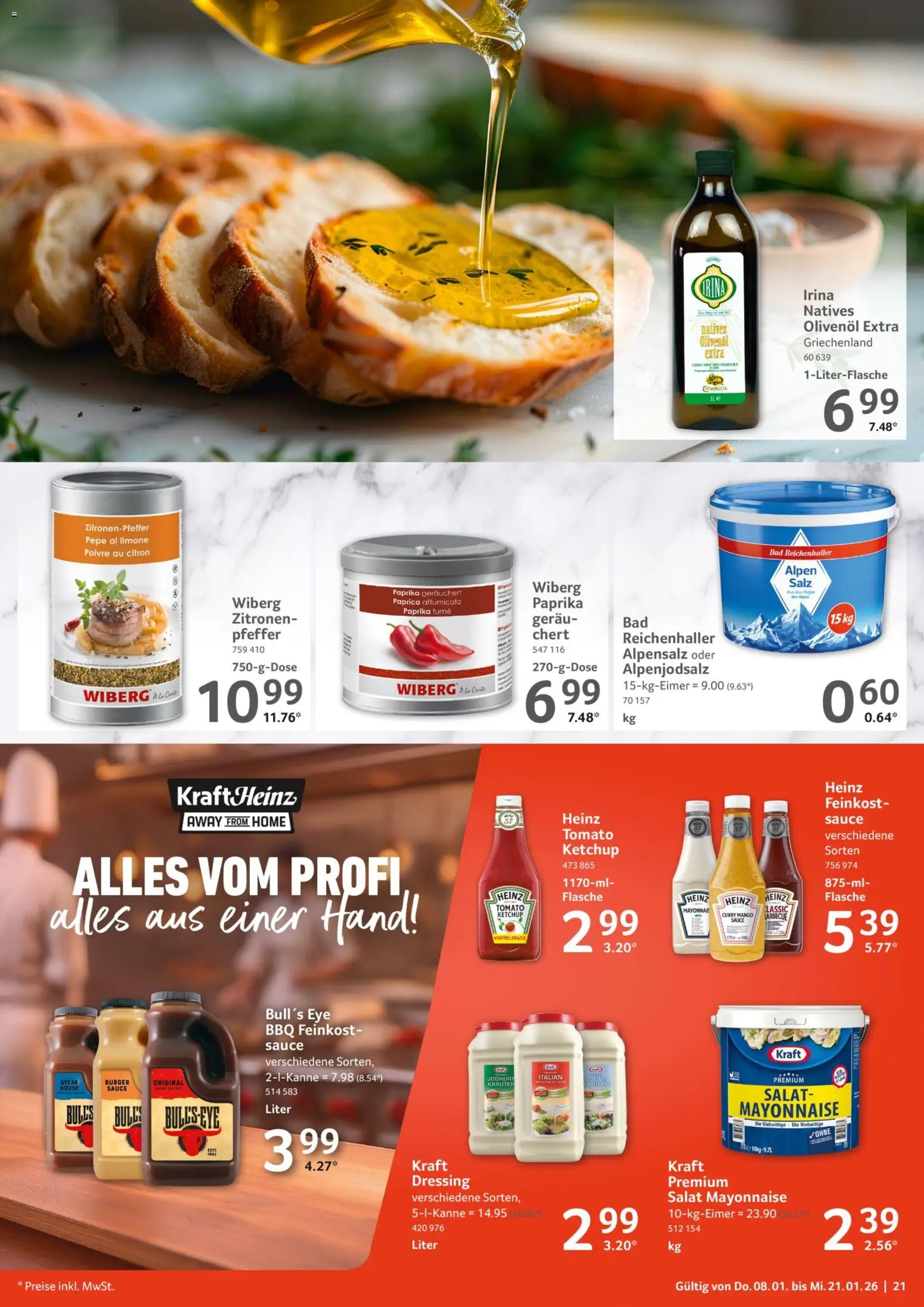 Selgros Gastronomie – gültig ab 08.01.2026 | Seite: 21 | Produkte: Burger, Mango, Steak, Zitronen