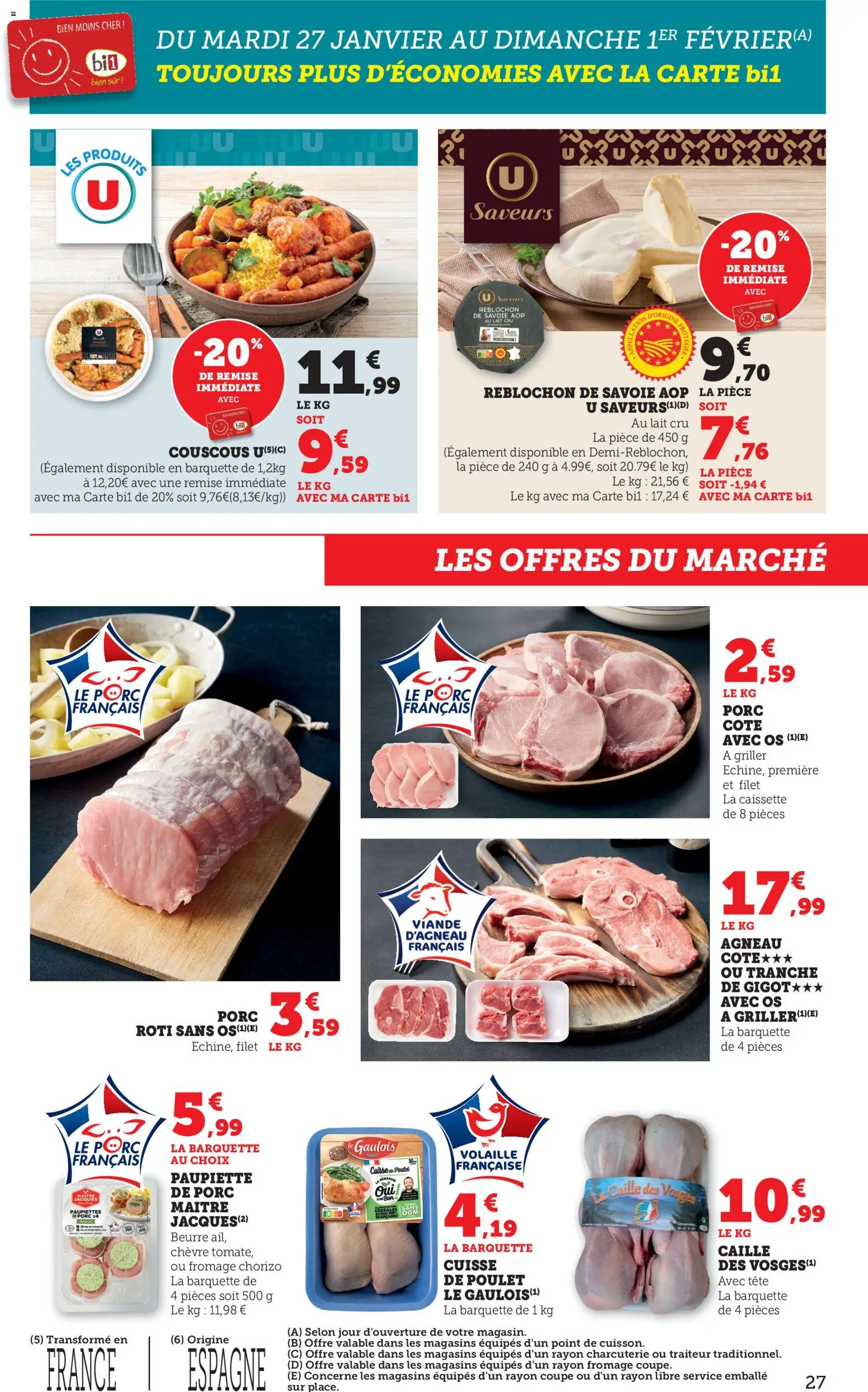 {H1} | Page: 27 | Produits: Volaille, Fromage, Viande, Cuisse de poulet