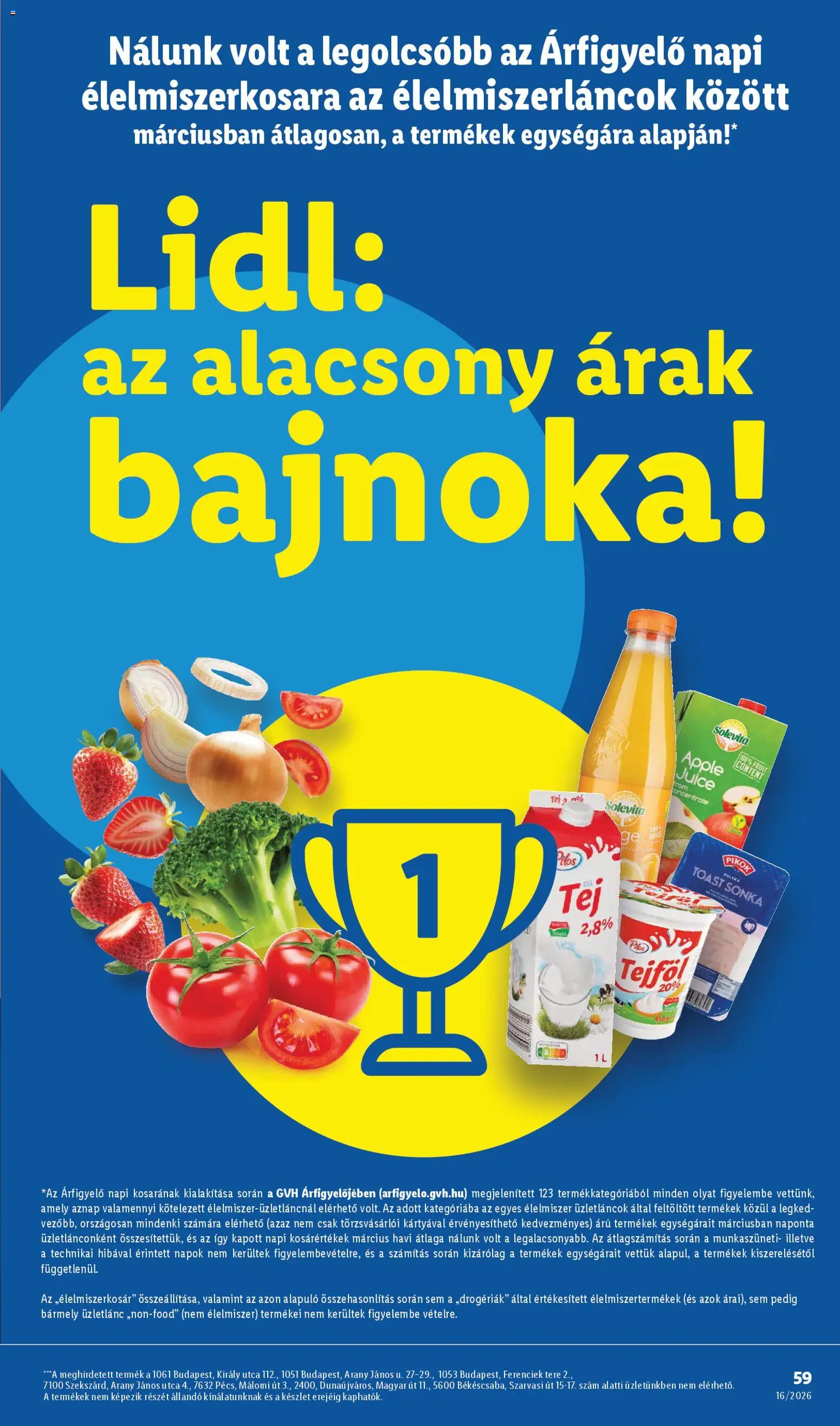 Lidl akciós ujság - amely érvényes a következő dátumtól: 16.04.2026 | Oldal: 59 | Termékek: Sonka, Tej, Tejföl
