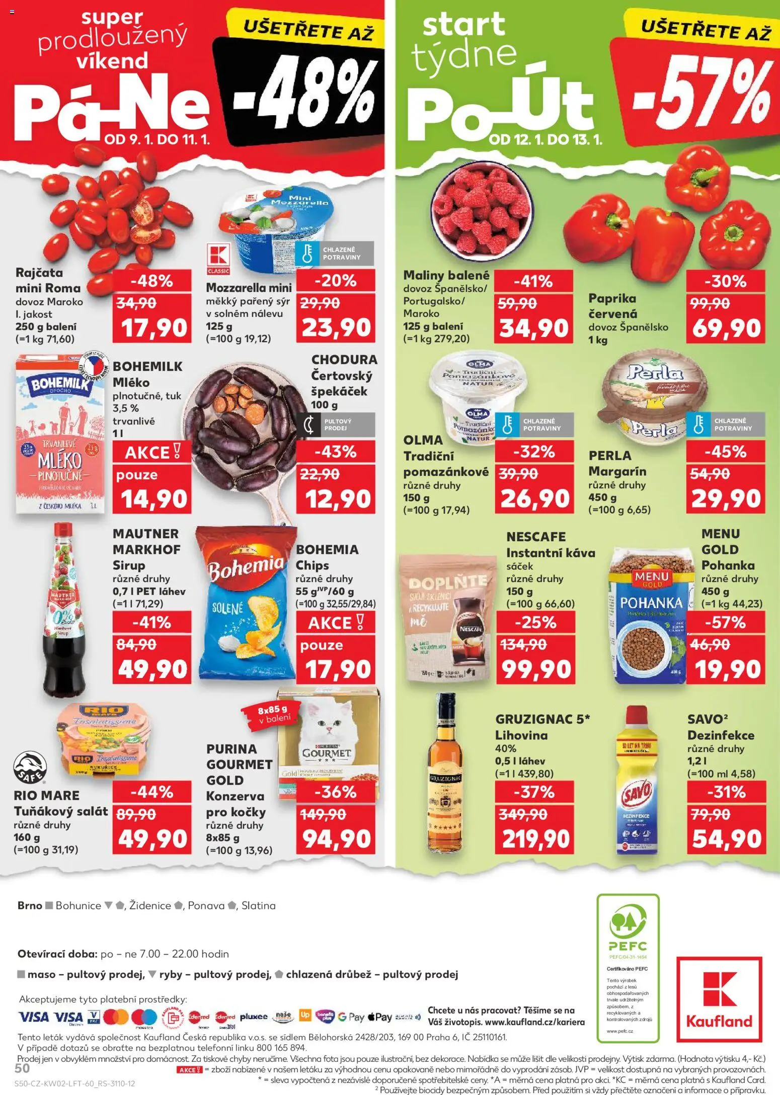Kaufland leták - Brno od 07.01.2026 | Strana: 50 | Produkty: Rio mare, Maliny, Pomazánka, Láhev