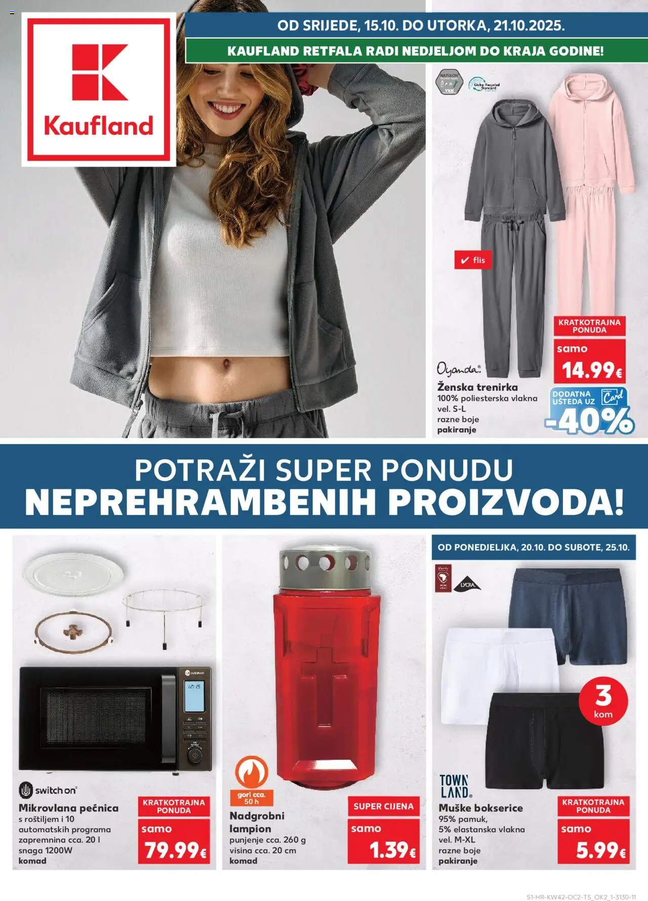 Kaufland katalog | vrijedi od 15.10.2025 | Stranica: 1 | Proizvodi: Bokserice, Lampion, Pećnica, Trenirka