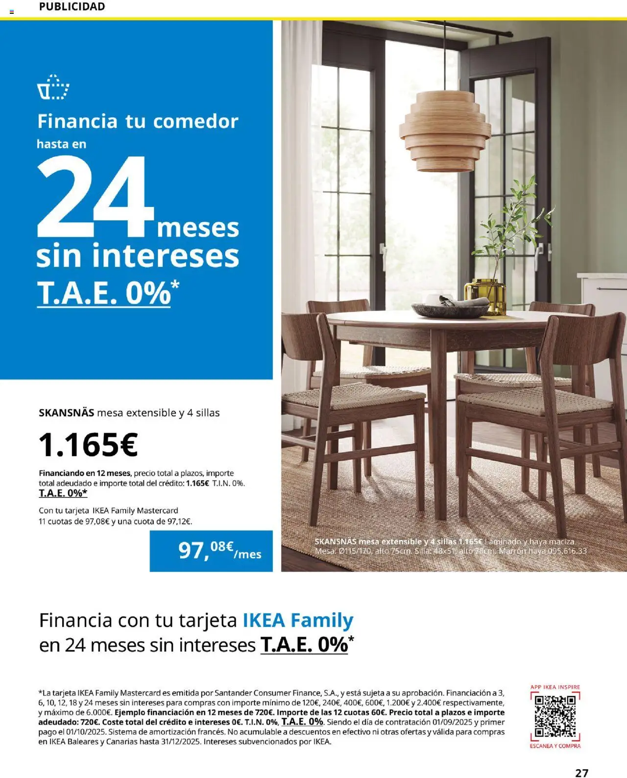 Catálogo IKEA Comedores │ válido desde el 01.09.2025 | Página: 27 | Productos: Mesa extensible, Mesa, Silla