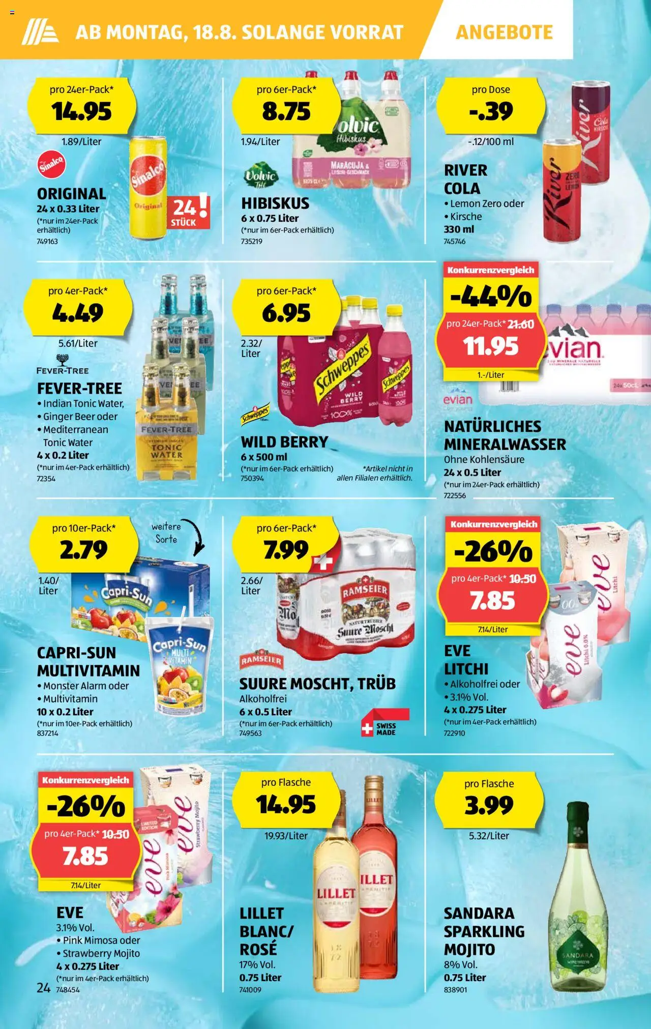 Aldi Aktionen ab 14.08.2025 | Seite: 24 | Produkte: Mineralwasser
