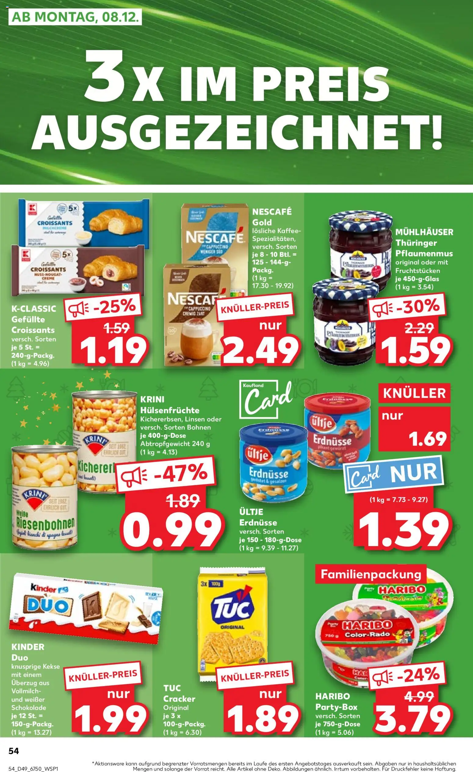 Kaufland Prospekt 	 – gültig ab 04.12.2025 | Seite: 54 | Produkte: Nescafe, Erdnüsse, Nescafe gold, Kekse