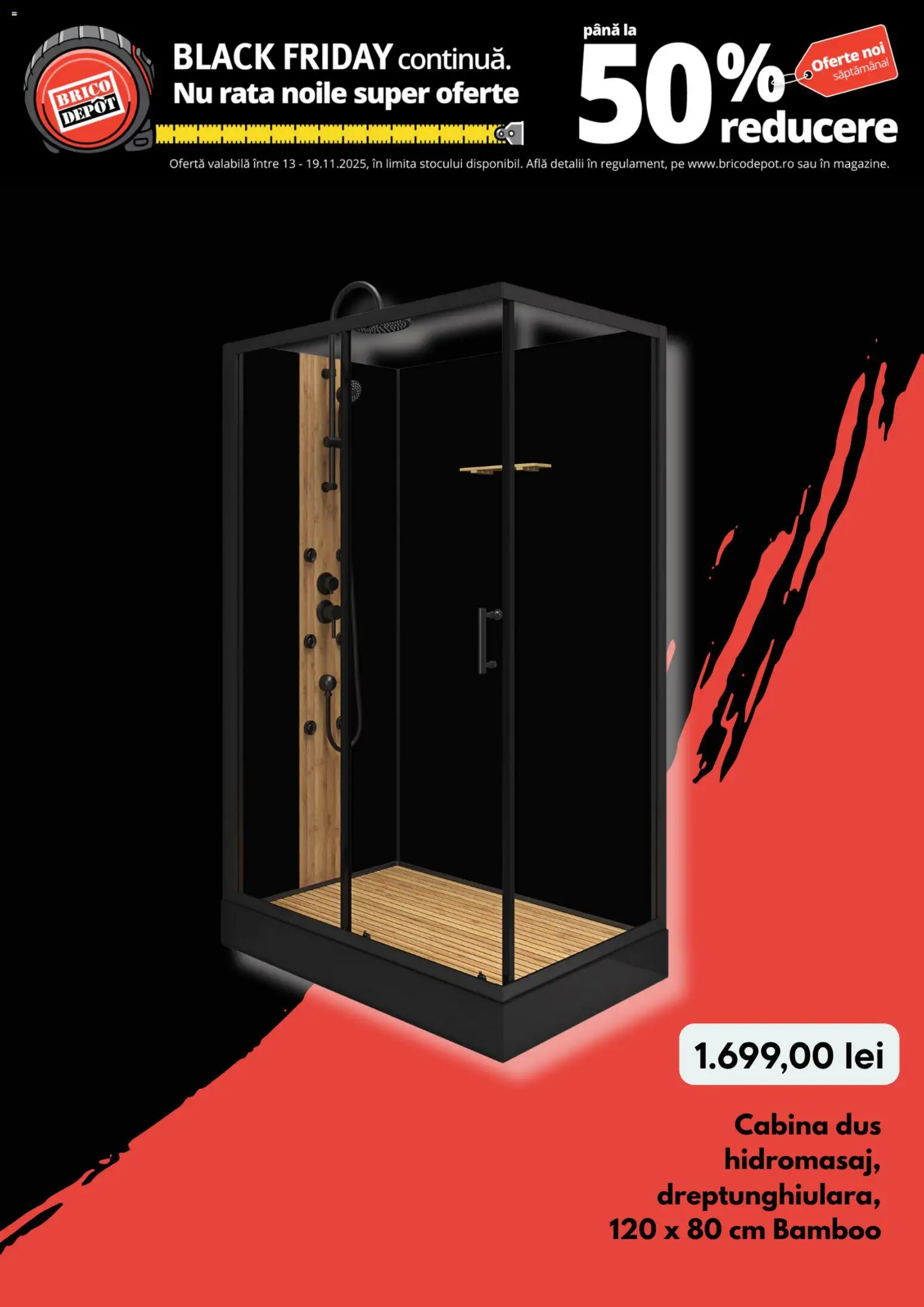 Noul catalog Brico Depot – valabil de la 13.11.2025 | Pagină: 8 | Produse: Duș, Rață, Yaşlı Köpek Konservesi