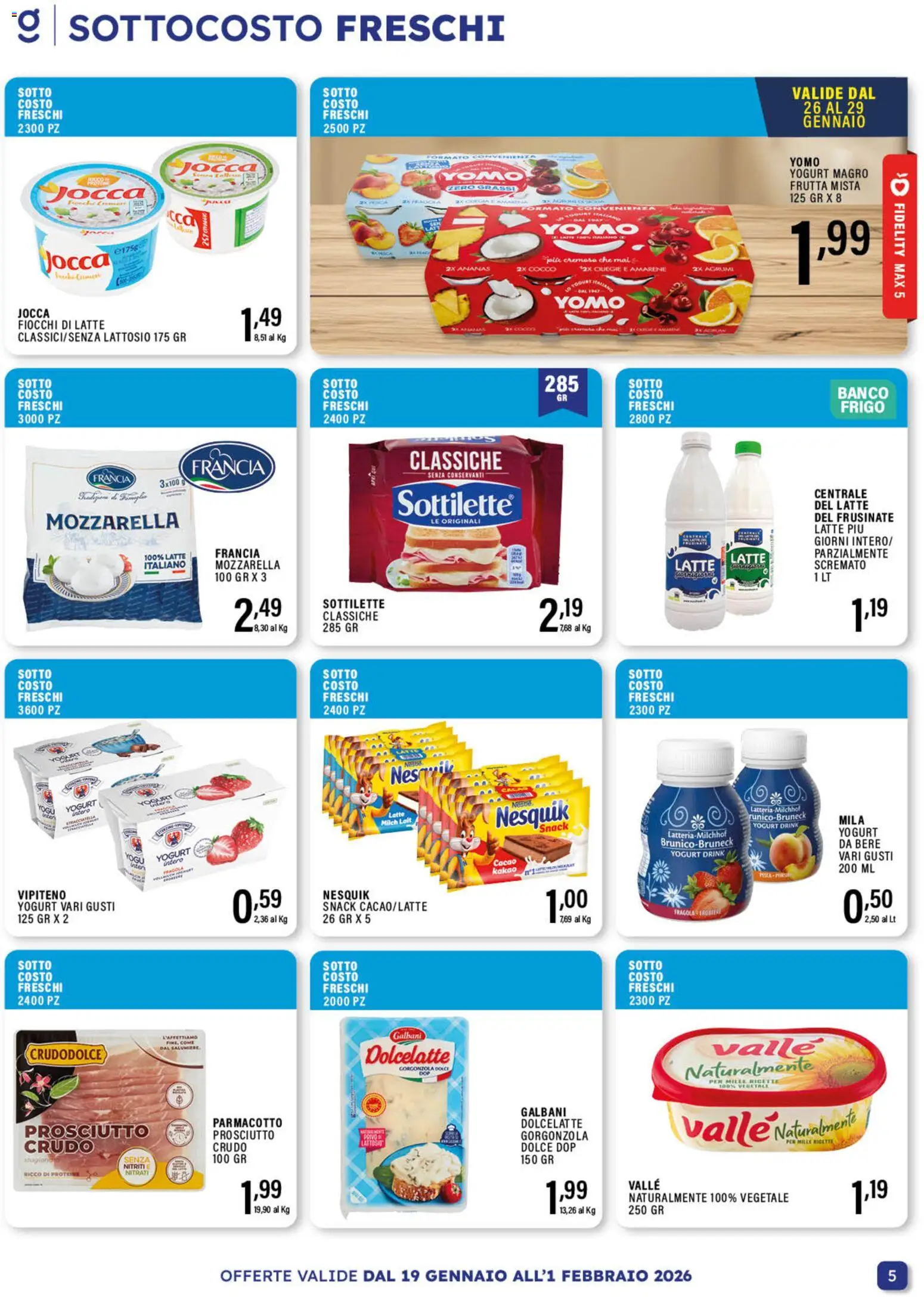 Volantino GECOP del 19.01.2026 | Pagina: 5 | Prodotti: Fiocchi, Frutta, Latte, Gorgonzola