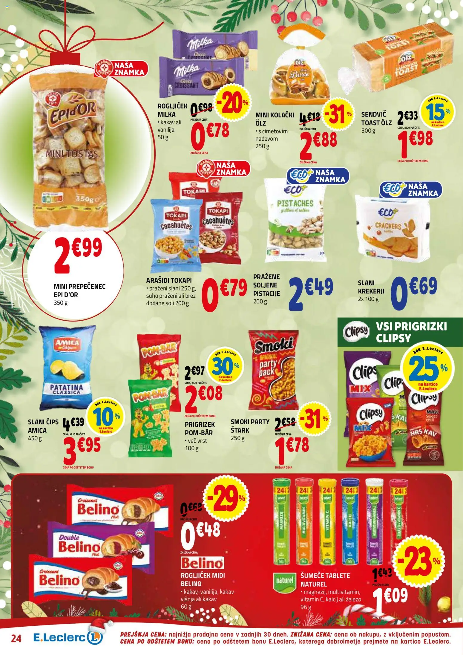 Novi E.leclerc katalog ponudbe – veljaven od 10.12.2025 | Stran: 24 | Izdelki: Arašidi, Pistacije, Prigrizki, Cips